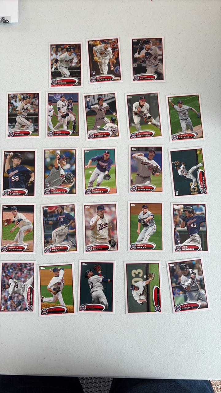 lot 242 image: 2012 Topps Minnesota Twins Team Set