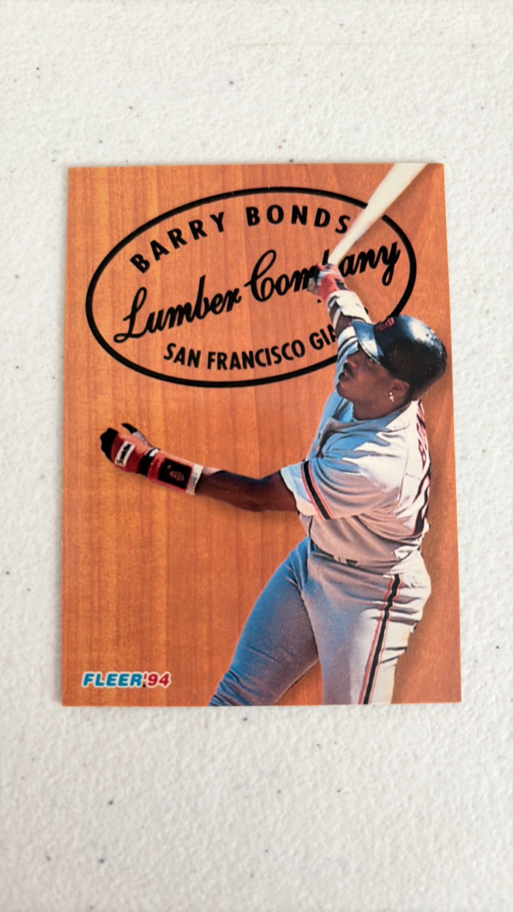 lot 243 image: 1994 Fleer Barry Bonds Lumber Company Insert Card