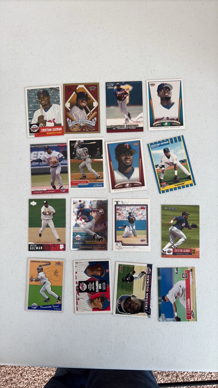 lot 253 image: Cristian Guzman Card Lot Minnesota Twins
