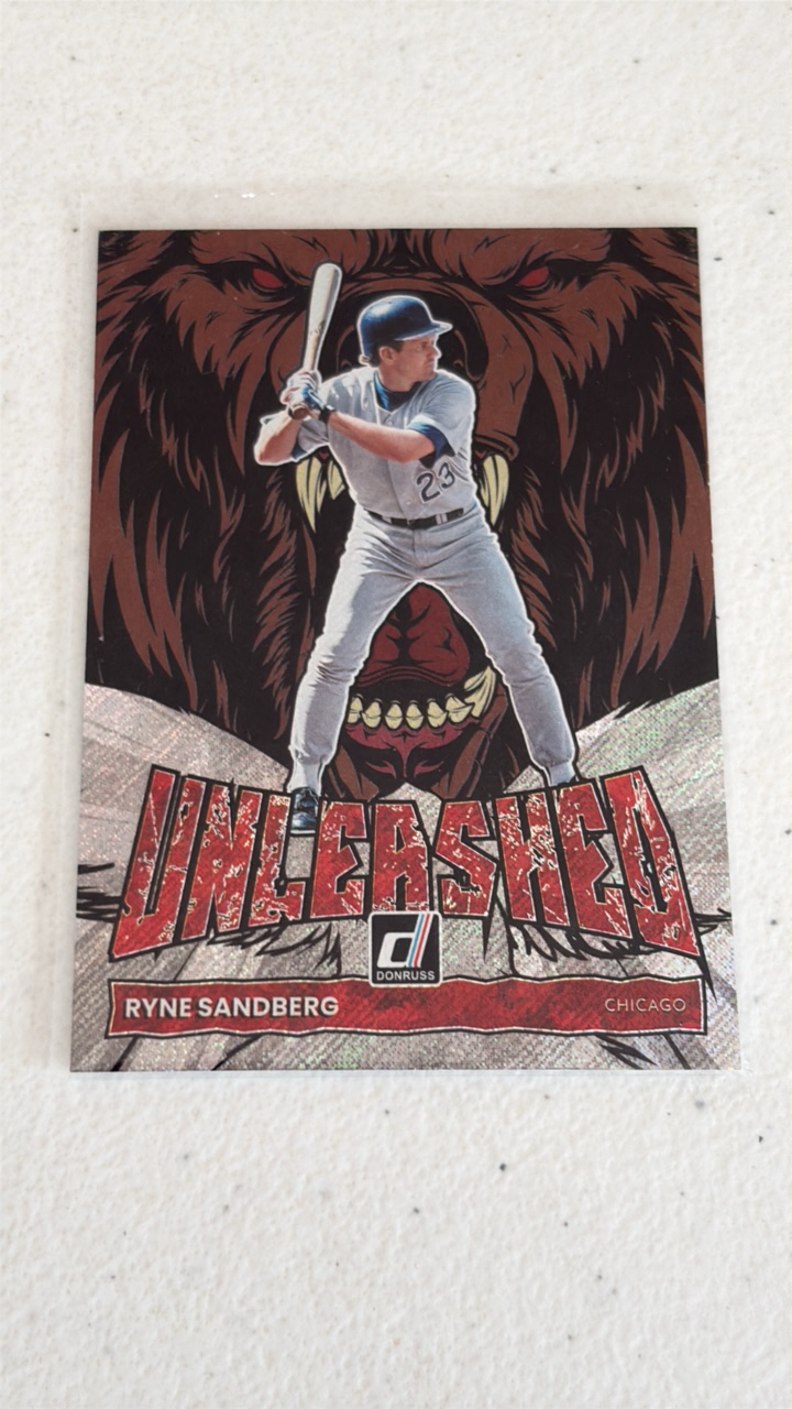 lot 256 image: 2022 Donruss Unleashed Insert Card Ryne Sandberg MLb Hall of Fame Chicago Cubs