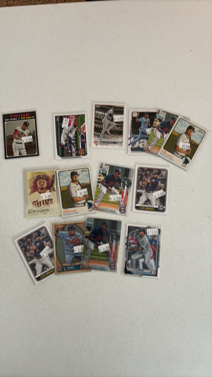 lot 273 image: Luis Arraez Minnesota Twins Card Lot
