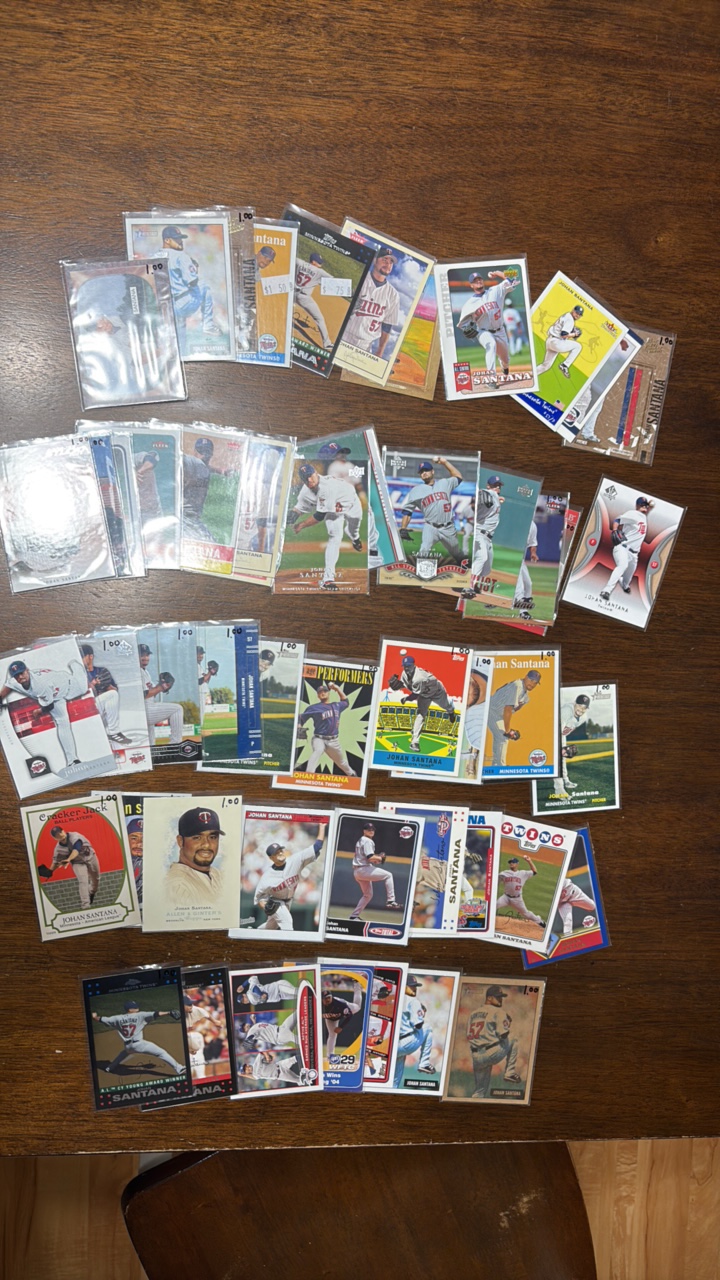 lot 291 image: Johan Santana Minnesota Twins Card Lot