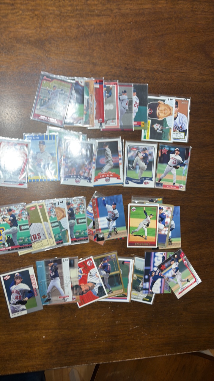 lot 292 image: Brad Radke Minnesota Twins Card Lot