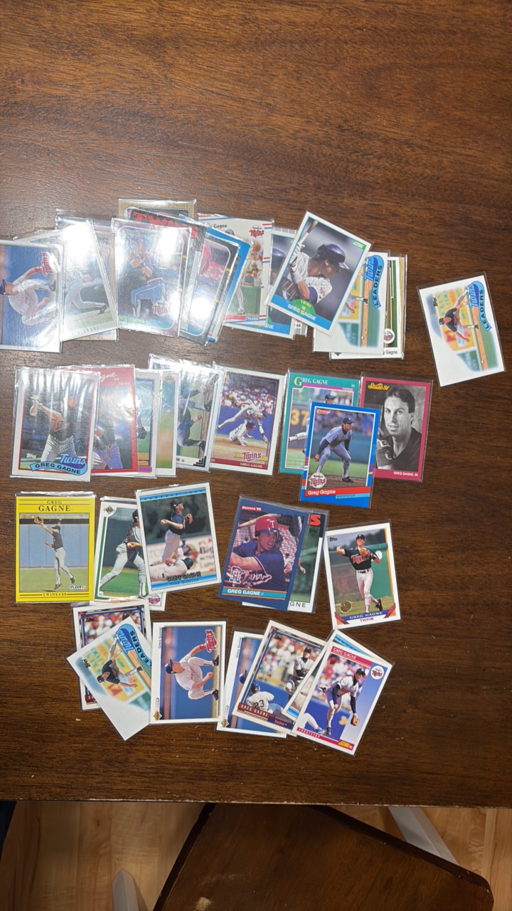 lot 296 image: Greg Gagne Minnesota Twins Card Lot