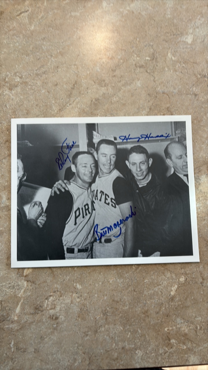 lot 319 image: Bill Mazeroski, Elroy Face and Harvey Haddix Pittsburgh Pirates  Autographed 8x10 Baseball Picture