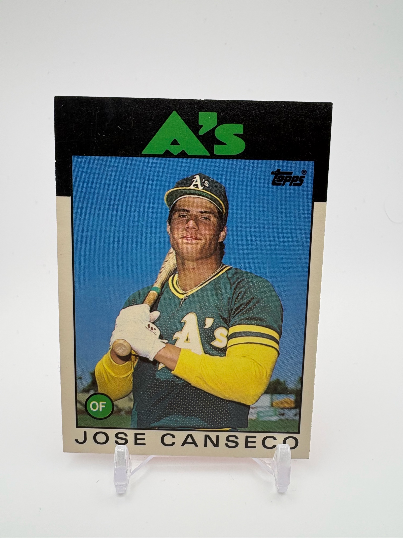 lot 347 image: 1986 Topps Traded Jose Canseco Rookie Card Oakland Athletics