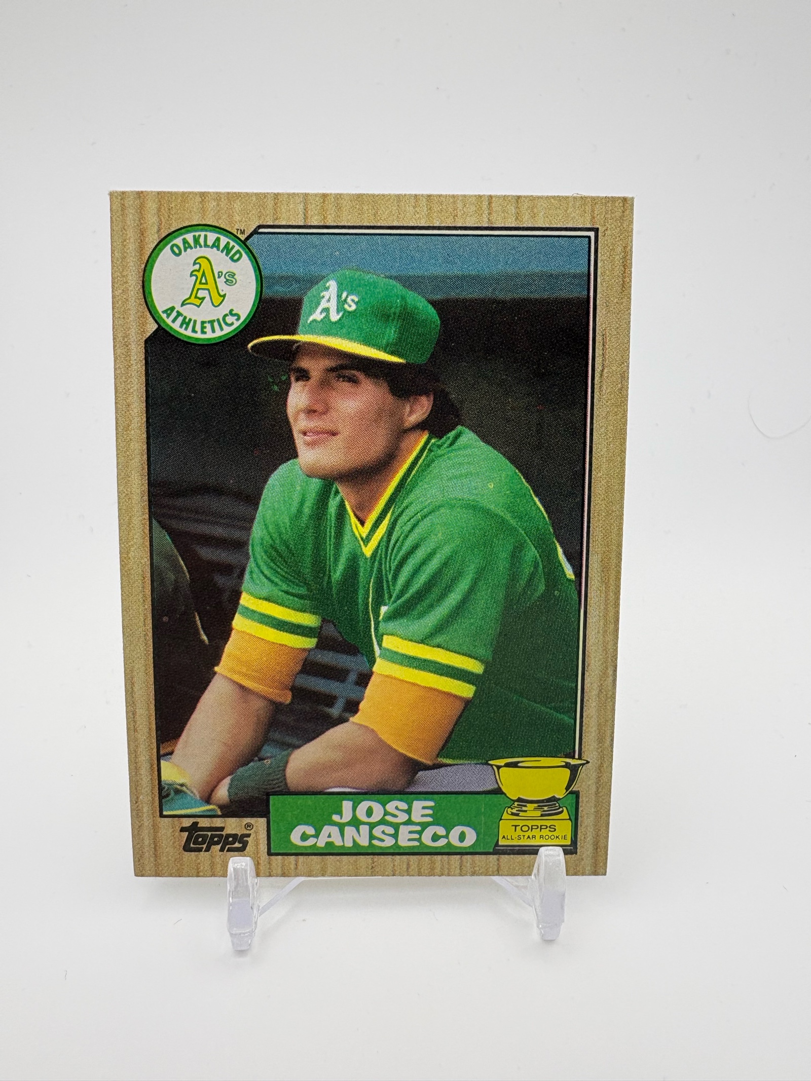 lot 348 image: 1987 Topps Jose Canseco All Star Rookie Card Oakland Athletics