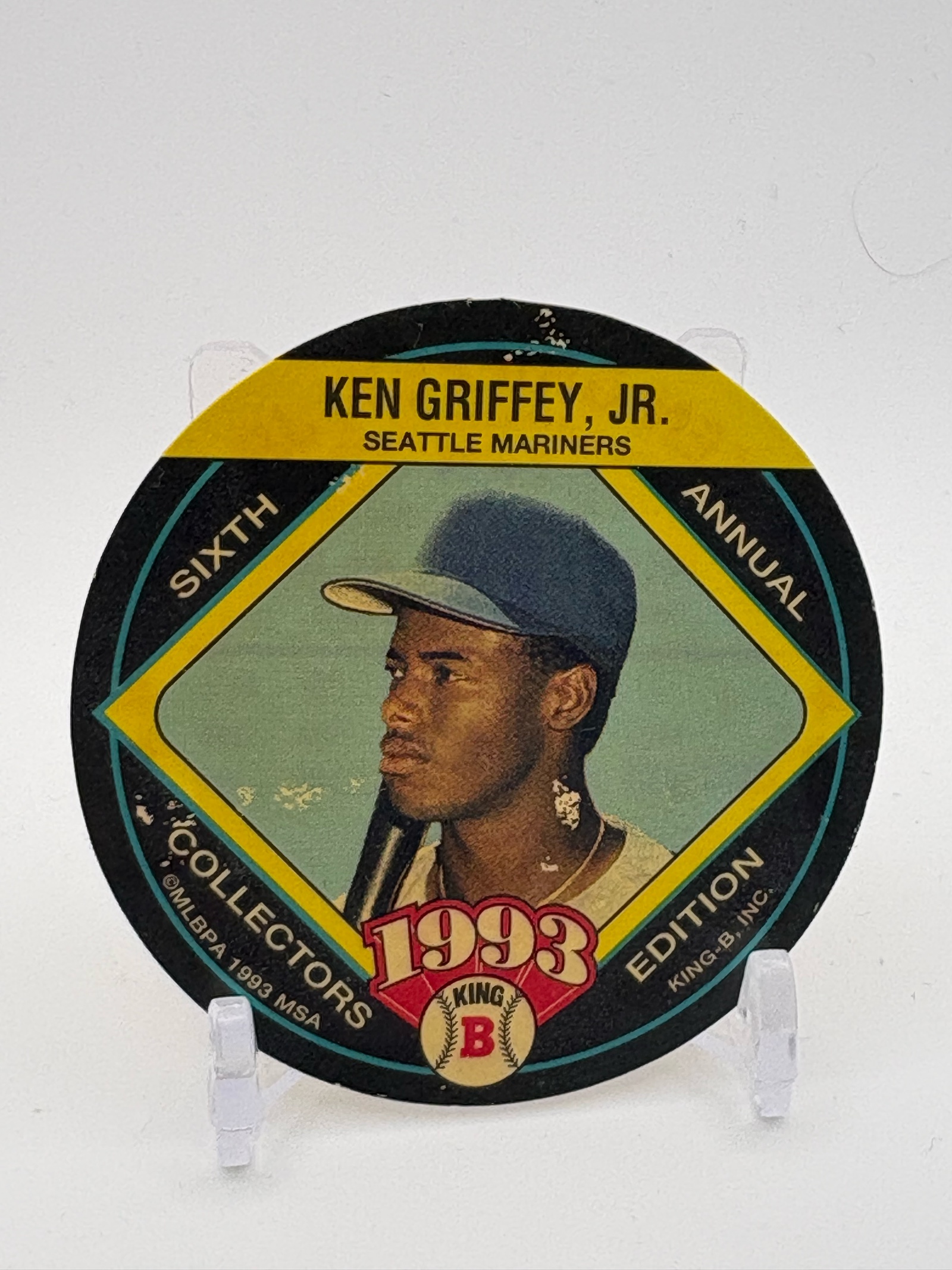 lot 364 image: 1993 King Meat Snacks Card Ken Griffey Jr. Card (Some Wear on Card)