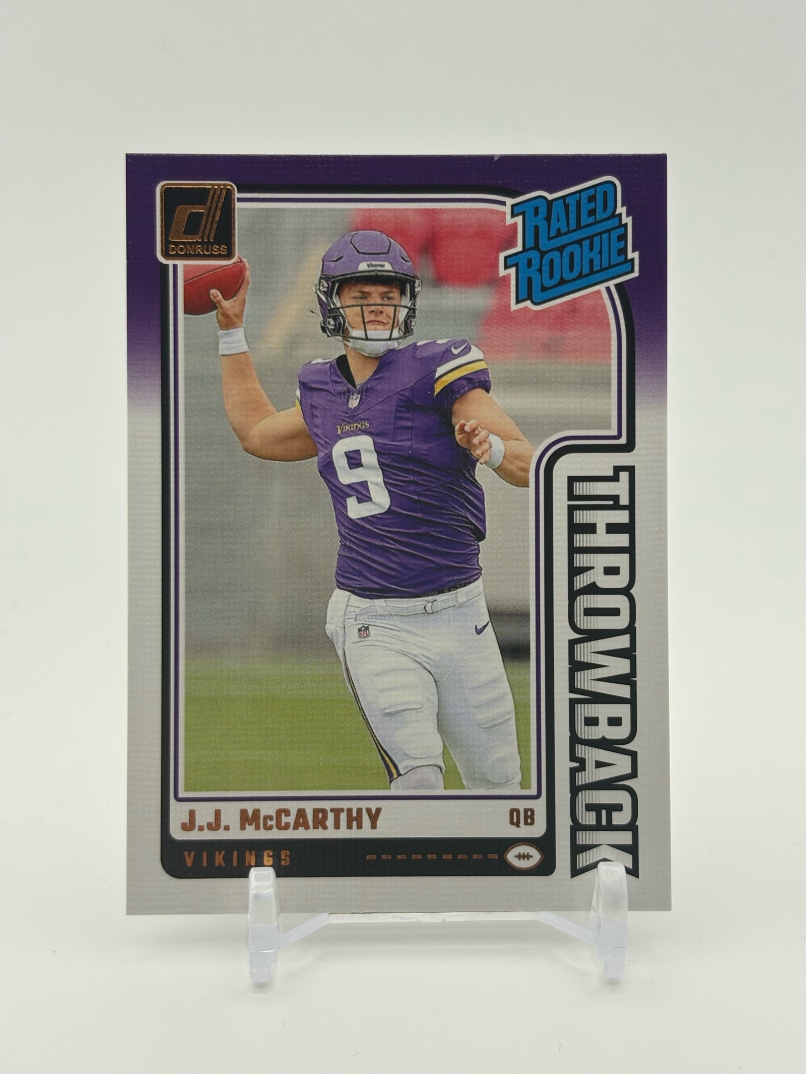 lot 375 image: 2024 Donruss JJ McCarthy Rated Rookie Minnesota Vikings