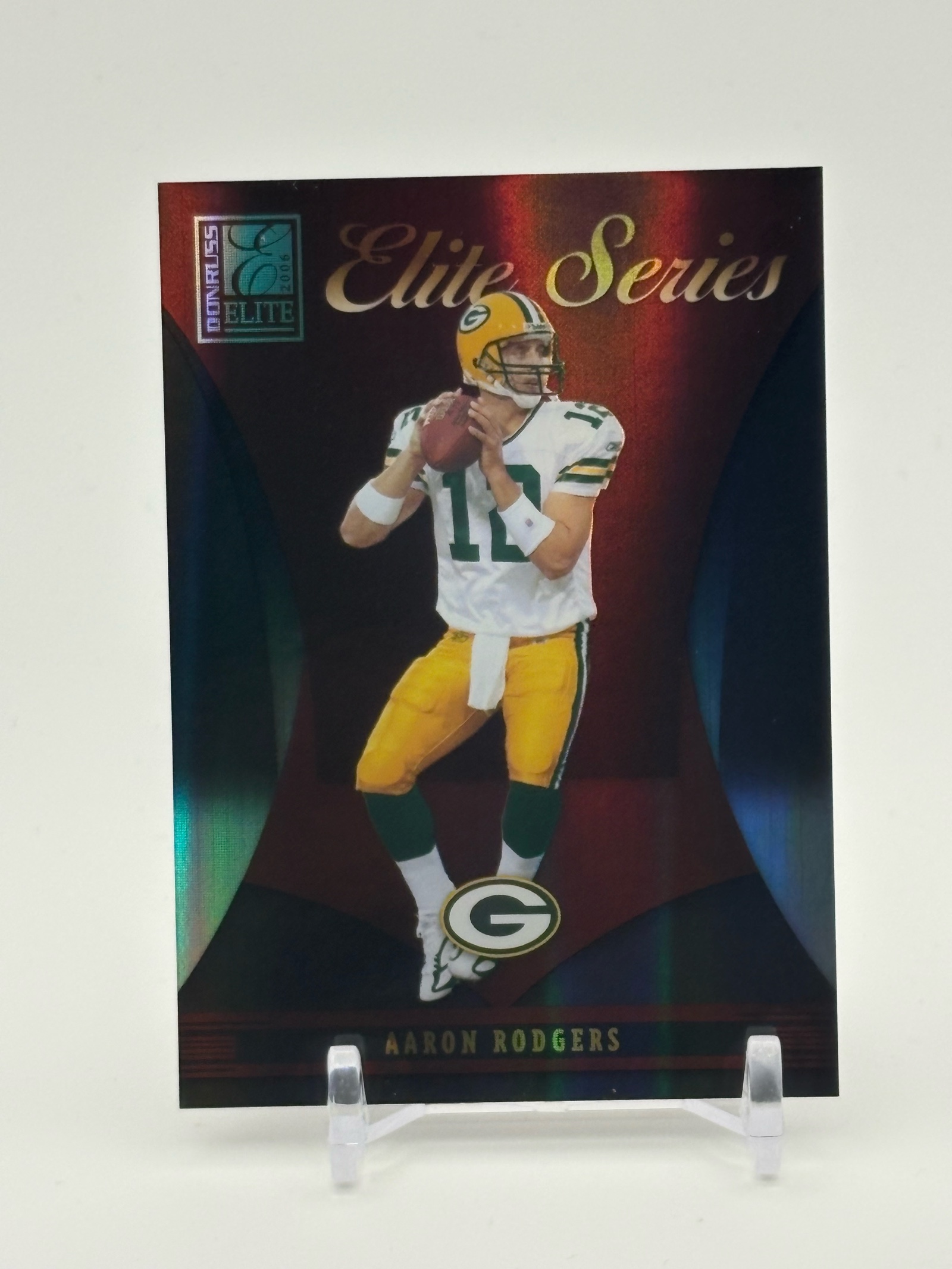 lot 380 image: 2006 Donruss Elite Aaron Rodgers Elite Series Insert Card Serial #d 384500 Green Bay Packers