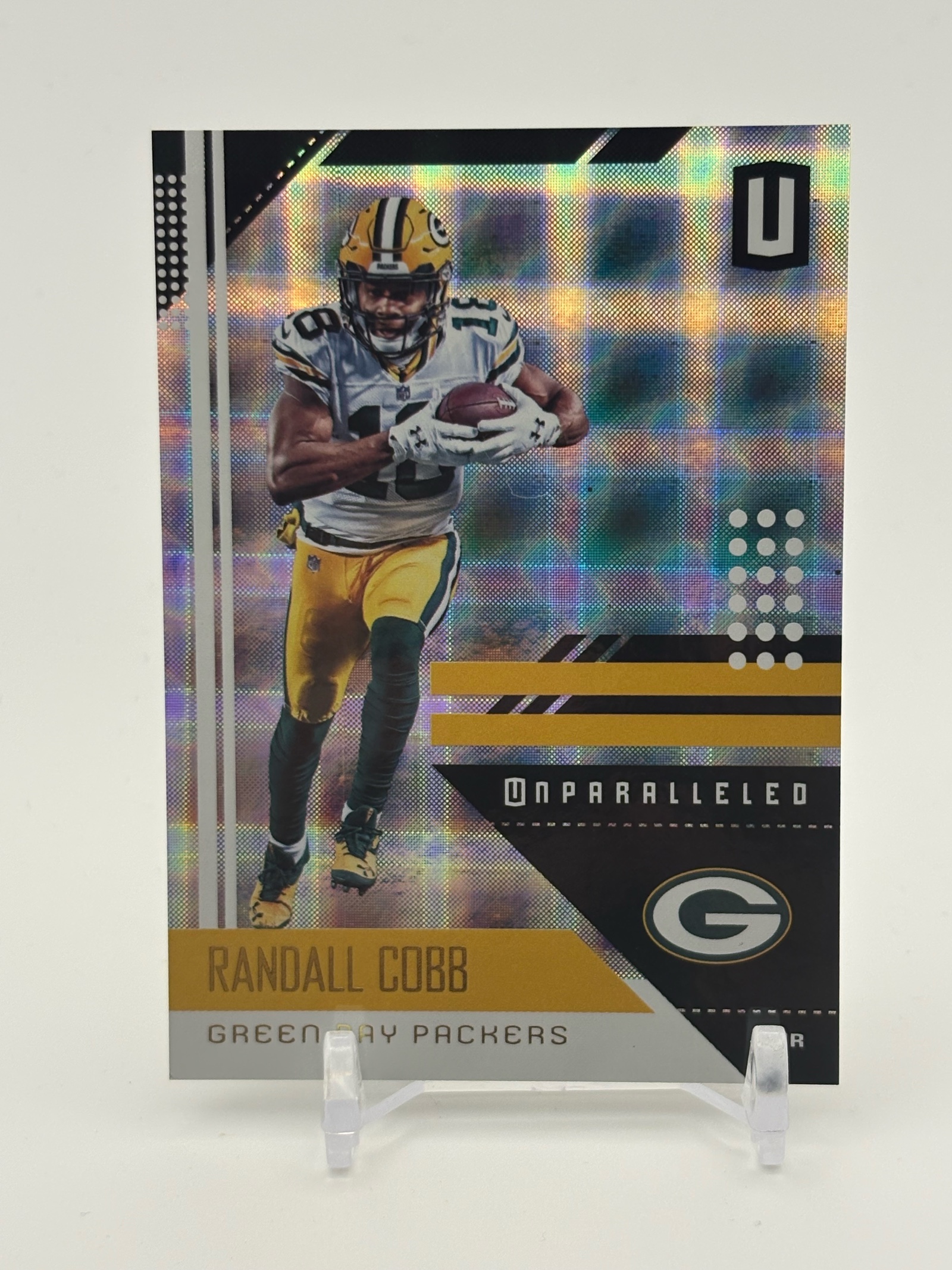 lot 383 image: 2018 Panini Unparalleled Randall Cobb Serial #d 027150 Green Bay Packers