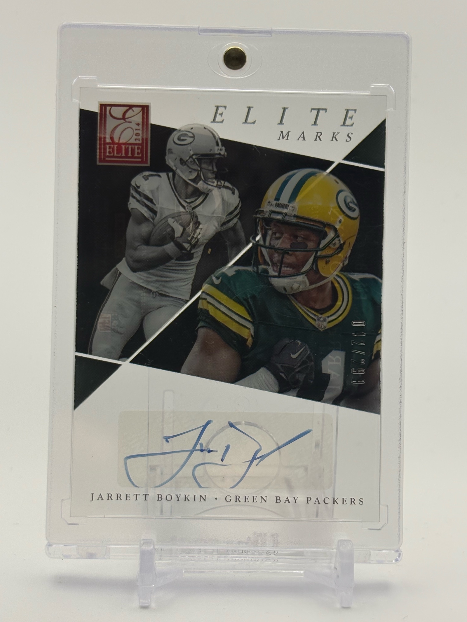lot 389 image: 2014 Donruss Elite Jarret Boykin Elite Marks Autograph Card Serial #d 042299 Green Bay Packers