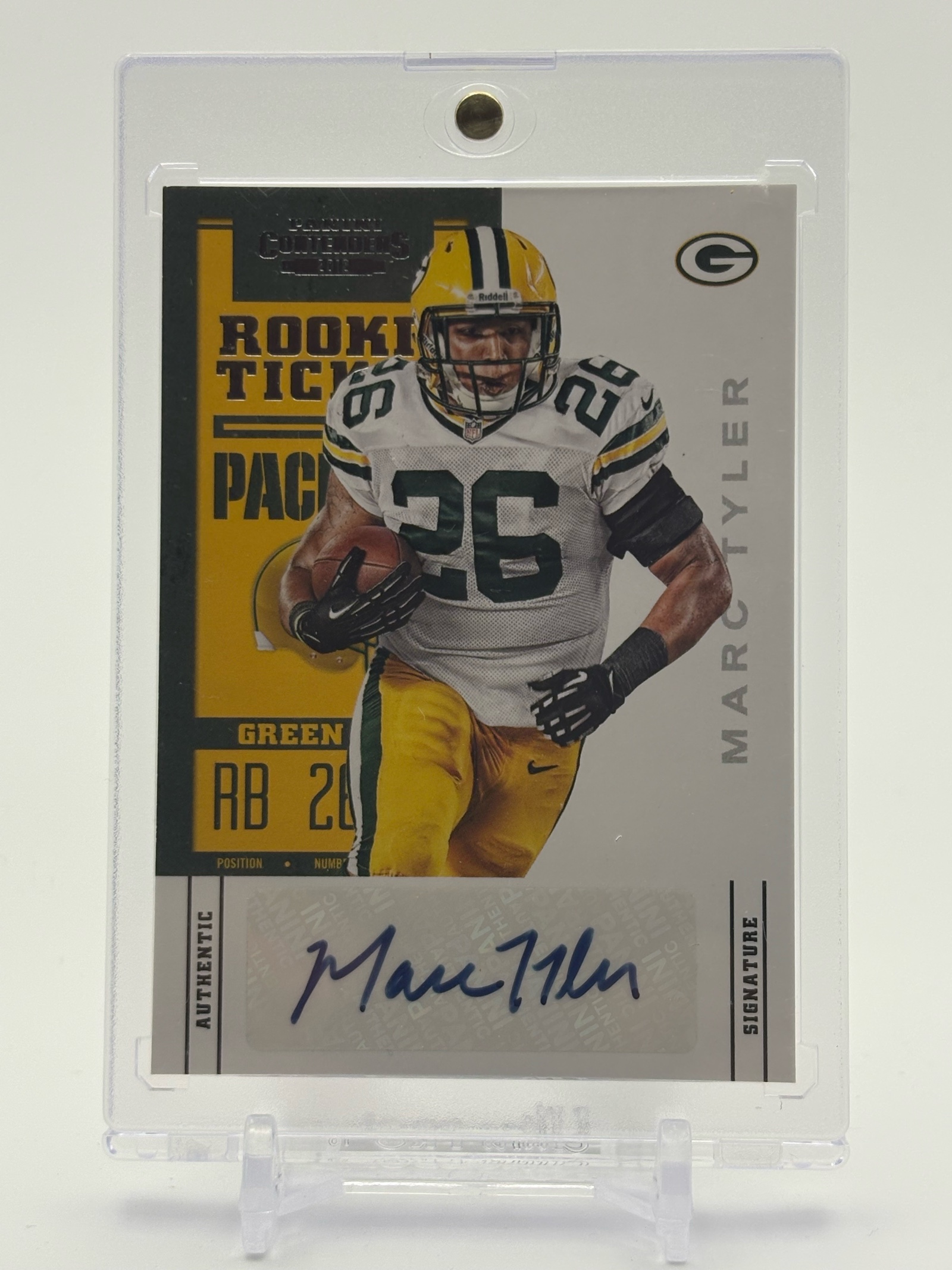 lot 390 image: 2012 Panini Contenders Marc Tyler Autograph Card Green Bay Packers