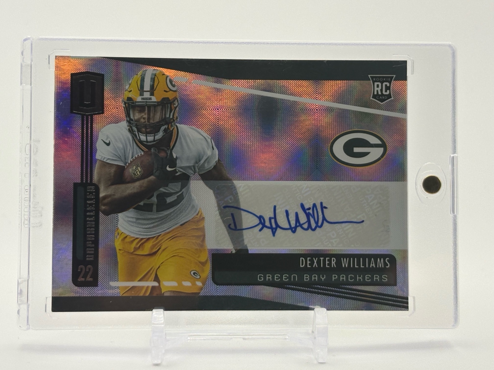 lot 394 image: 2019 Panini Unparalleled Dexter Williams Rookie Autograph Card Green Bay Packers