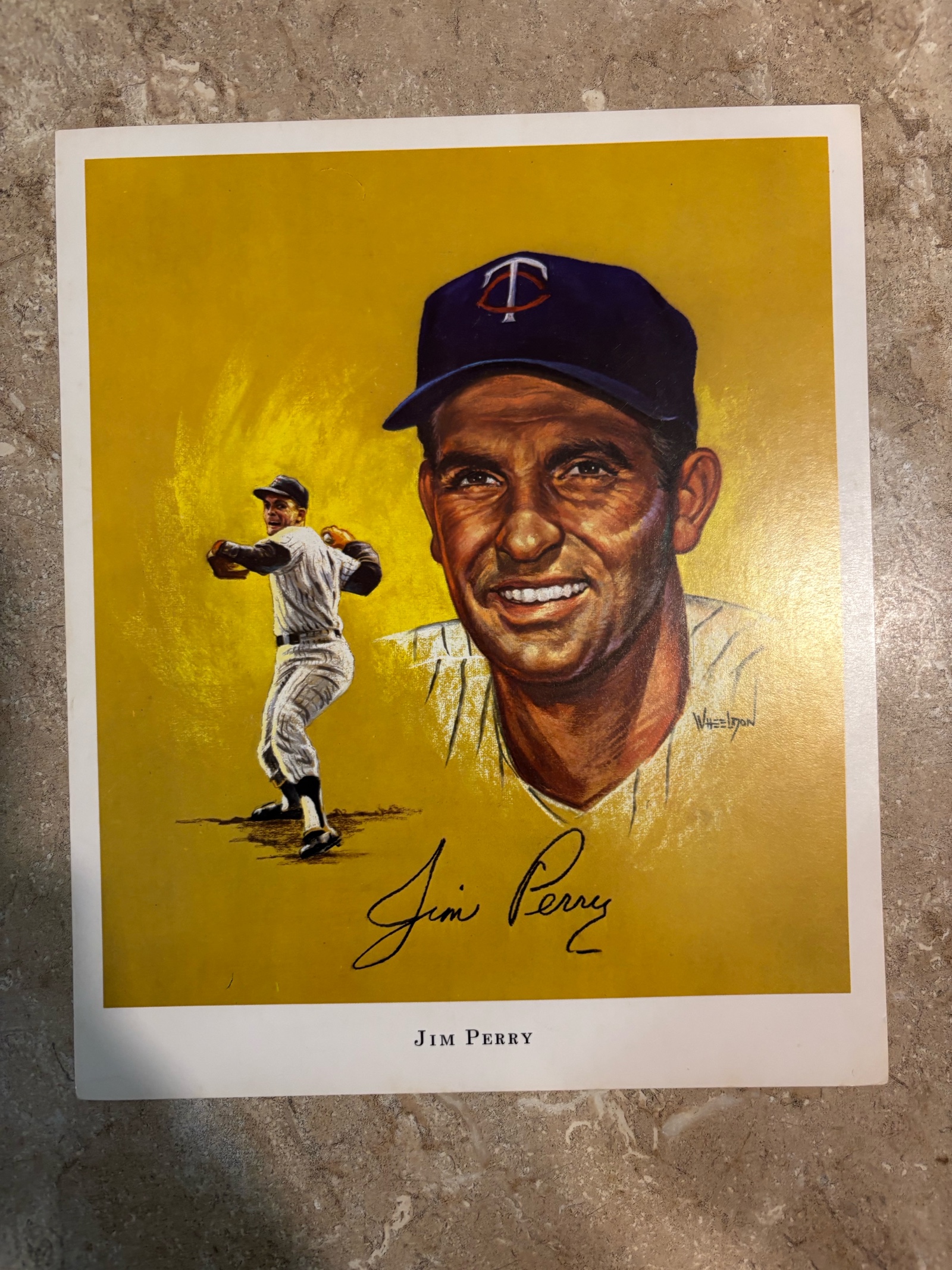 lot 405 image: 1970 Super Valu Minnesota Twins Art Print Jim Perry
