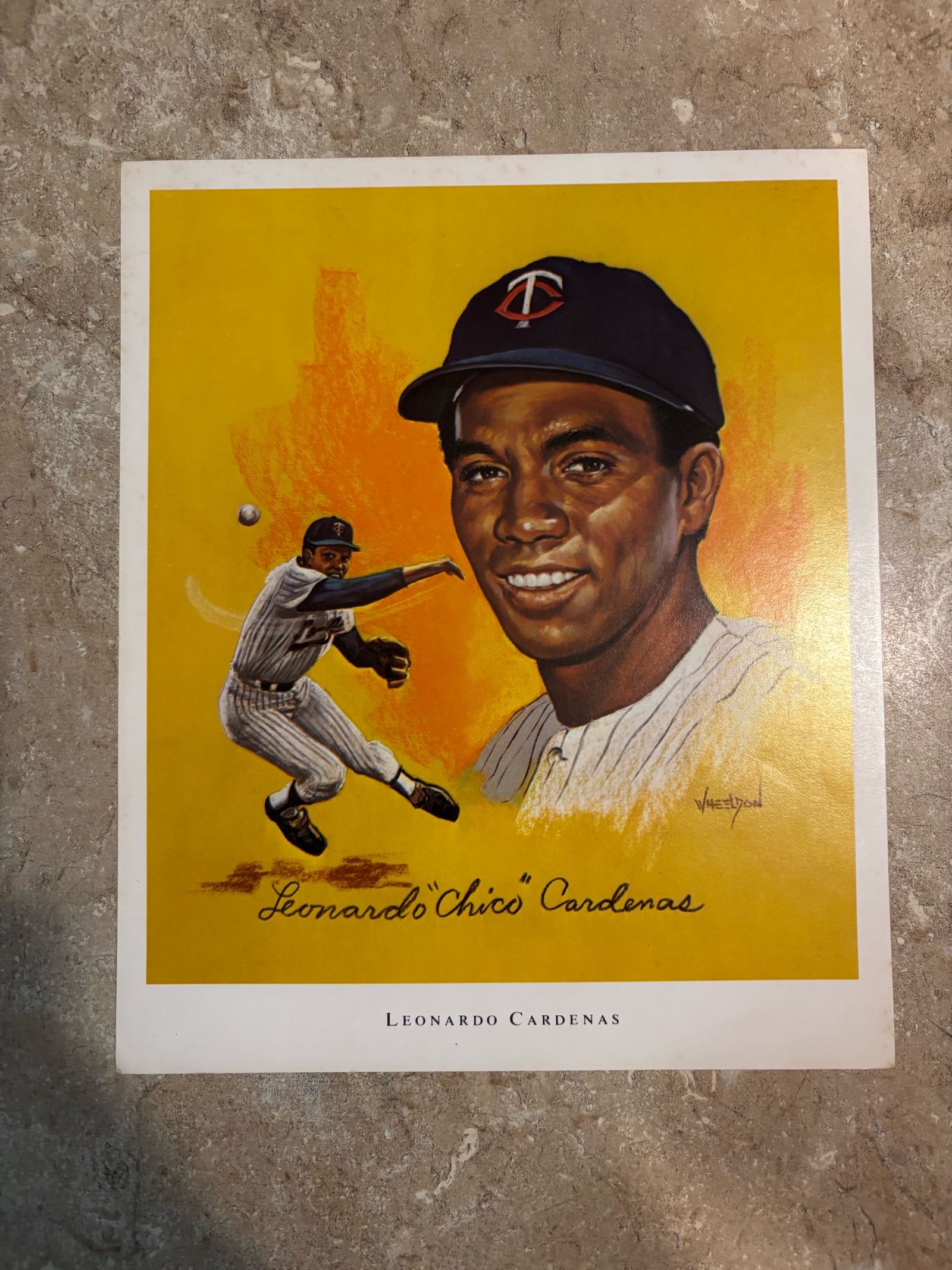 lot 407 image: 1970 Super Valu Minnesota Twins Art Print Leonardo Cardenas