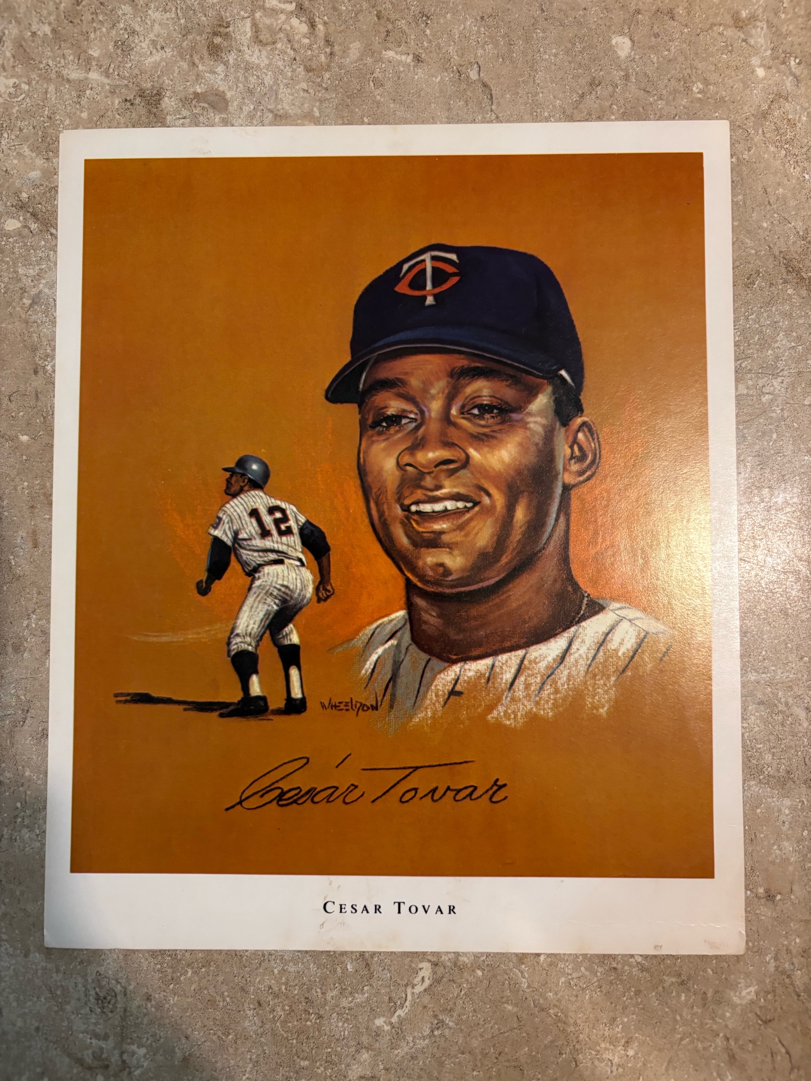 lot 409 image: 1970 Super Valu Minnesota Twins Art Print Cesar Tovar