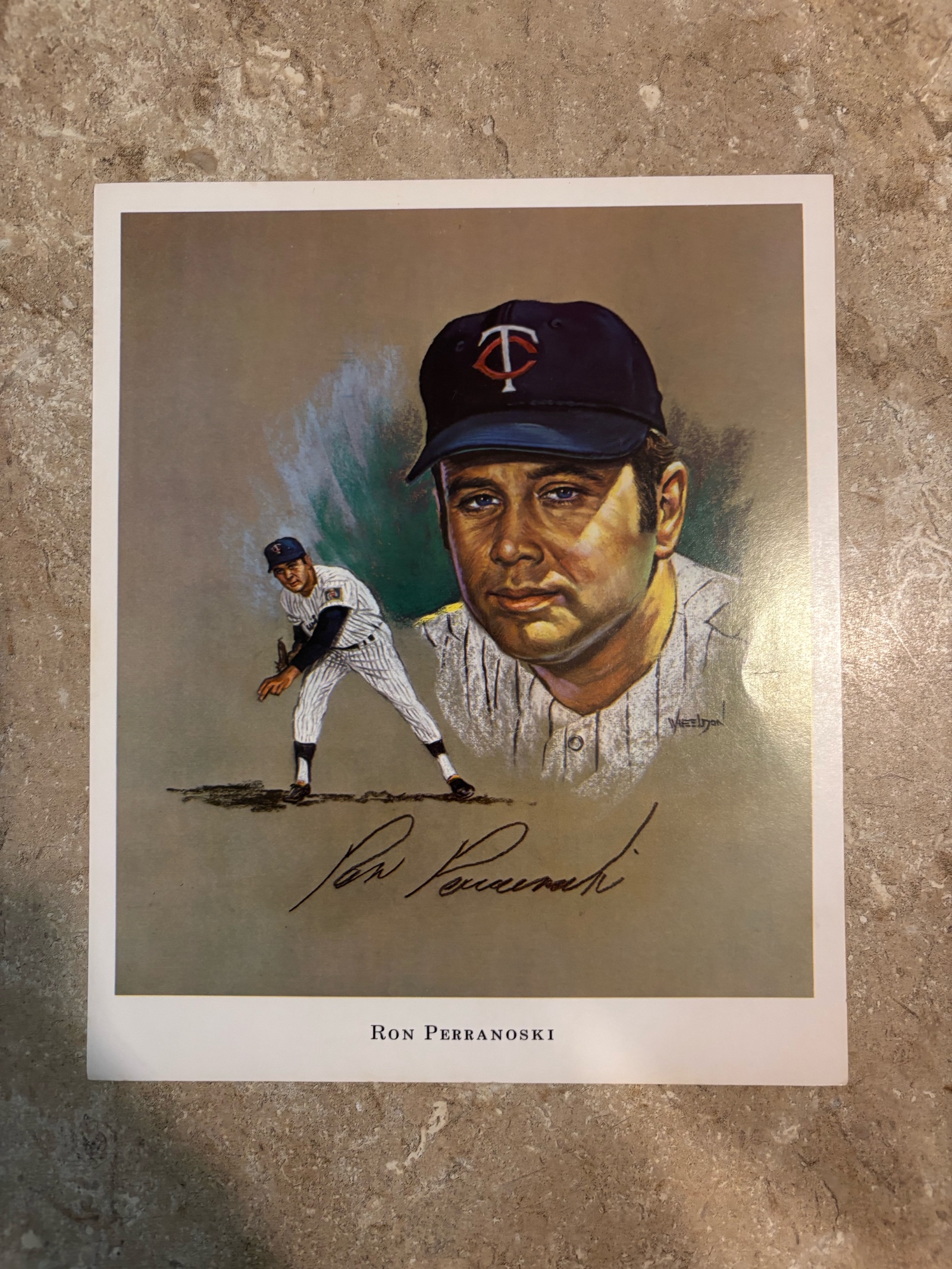 lot 411 image: 1970 Super Valu Minnesota Twins Art Print Ron Perranoski