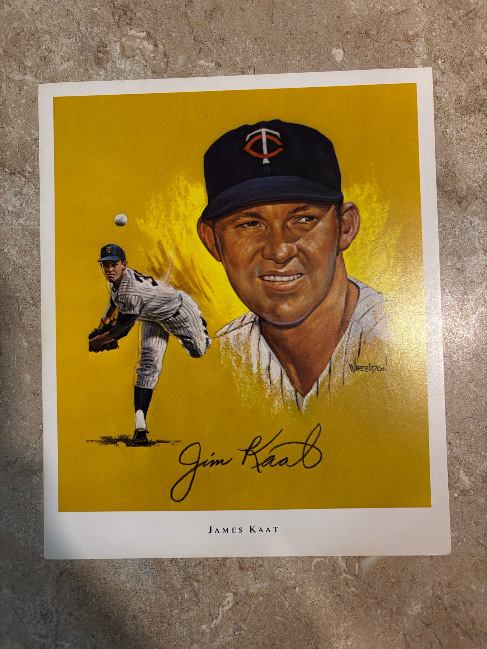 lot 413 image: 1970 Super Valu Minnesota Twins Art Print Jim Kaat