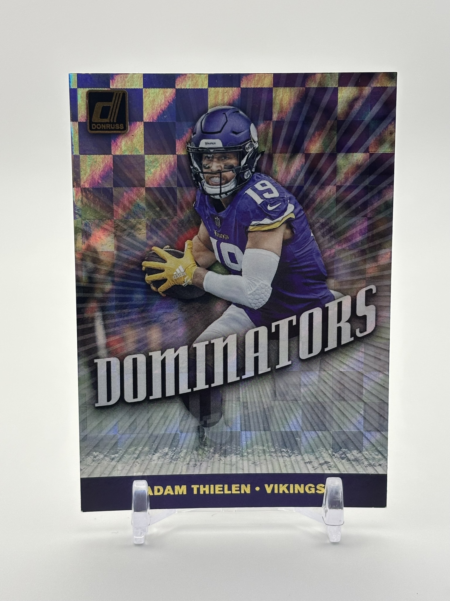 lot 419 image: 2019 Donruss Dominators Insert Adam Thielen Minnesota Vikings Card