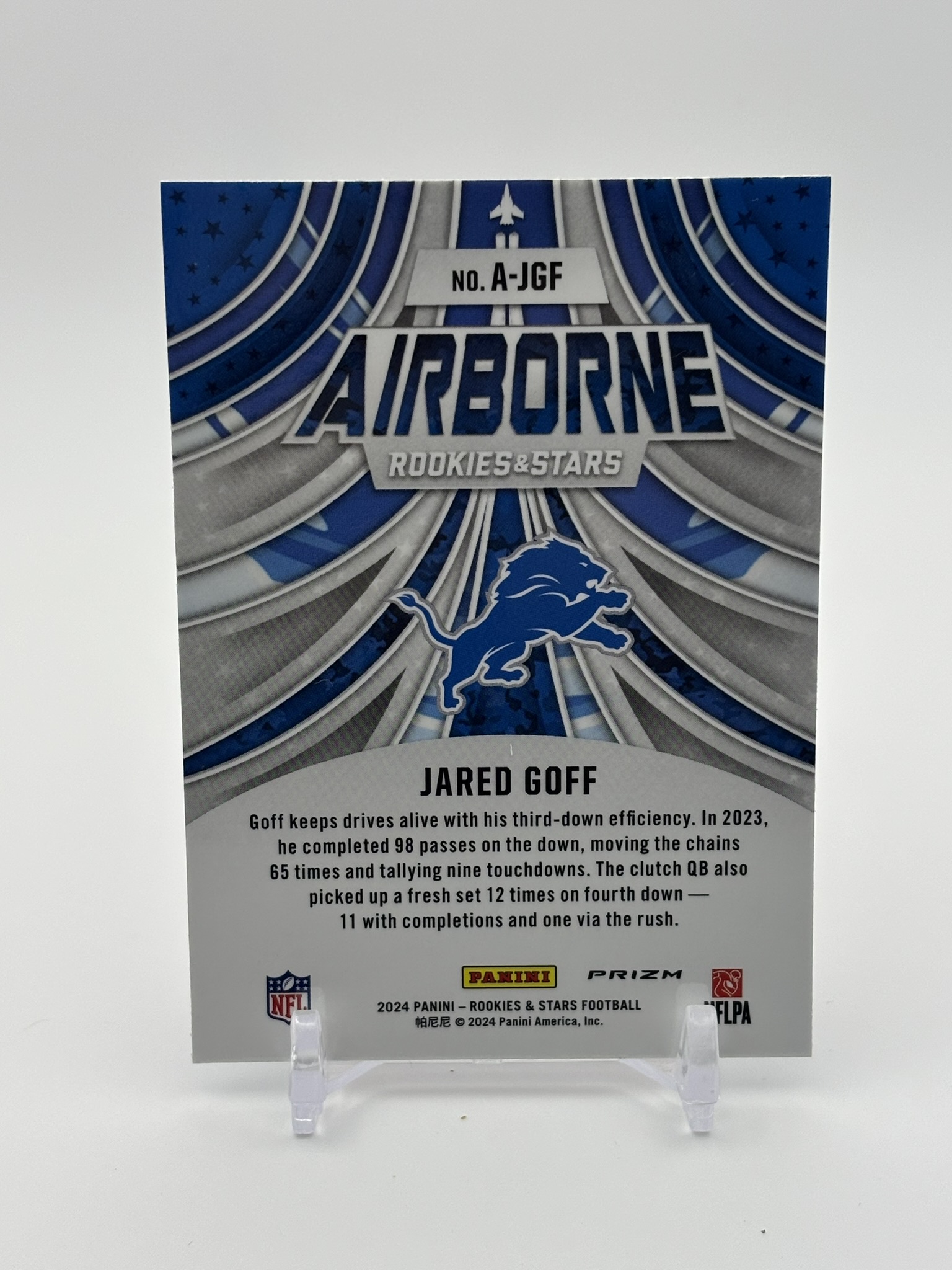 lot 447 image: 2024 Panini Rookies & Stars - Airborne Jared Goff Red Plaid Parallel