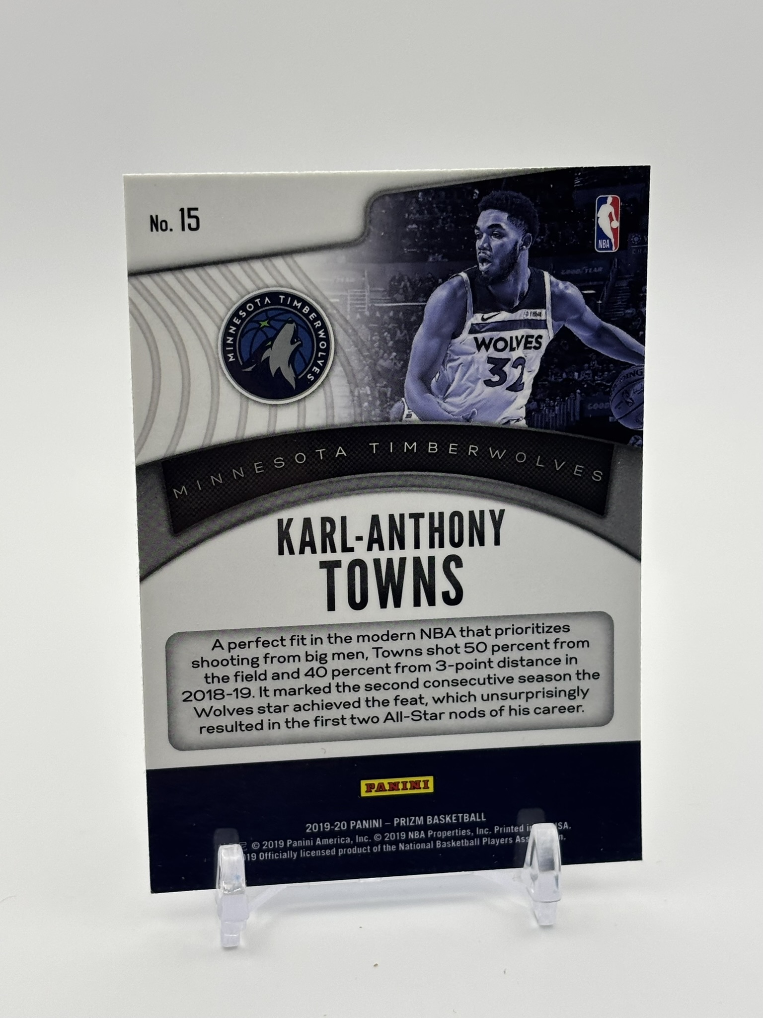 lot 472 image: 2019-20 Panini Prizm - Dominance Karl-Anthony Towns Minnesota Timberwolves