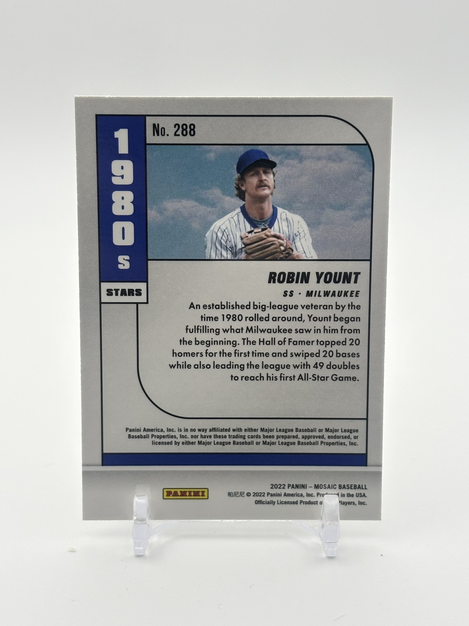 lot 480 image: 2022 Panini Mosaic - 1980s Stars Robin Yount #288 MLB Legend Milwaukee Brewers