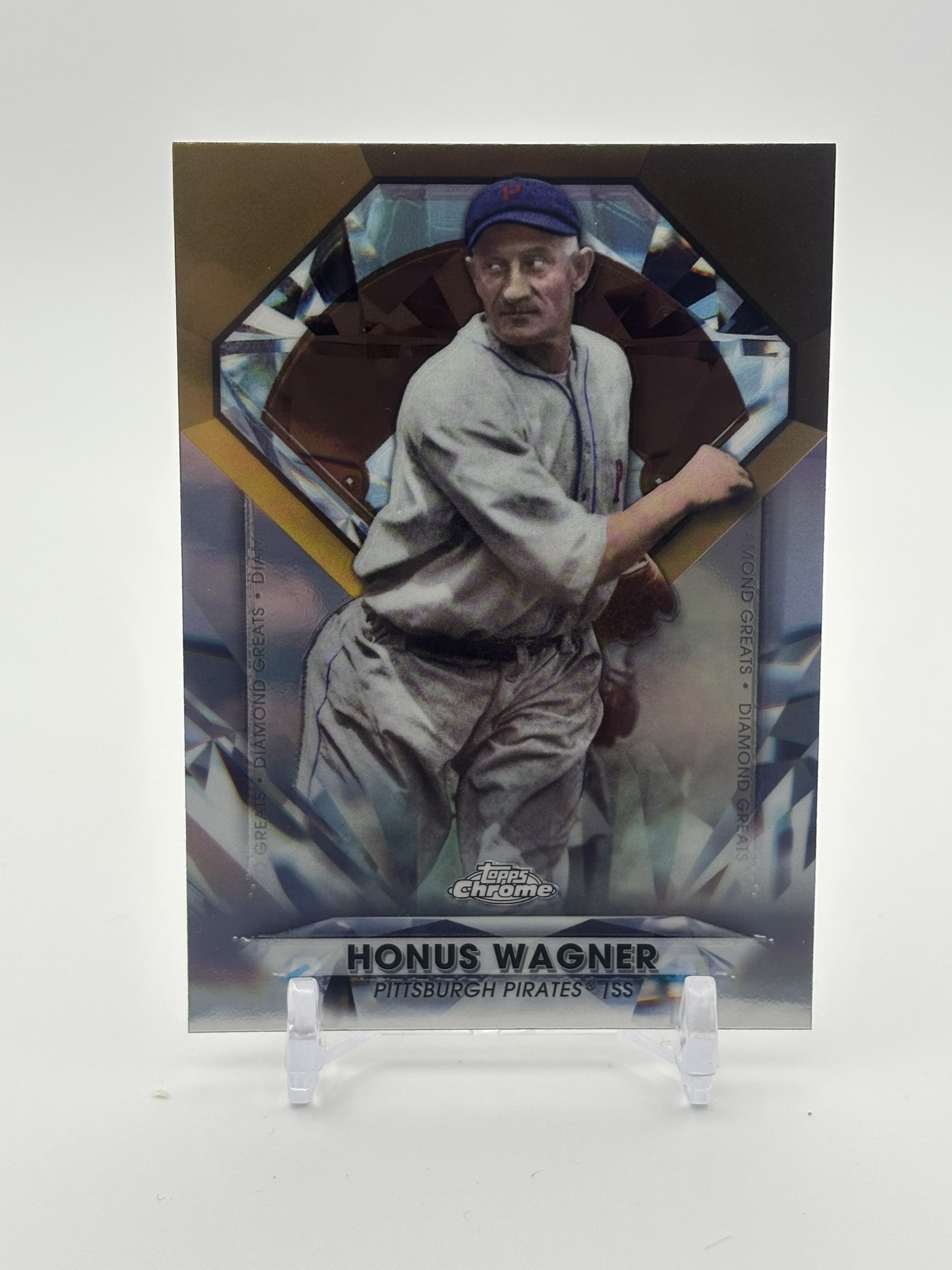 lot 481 image: 2022 Topps Chrome Update Series - Diamond Greats Chrome Honus Wagner MLB Great HOF