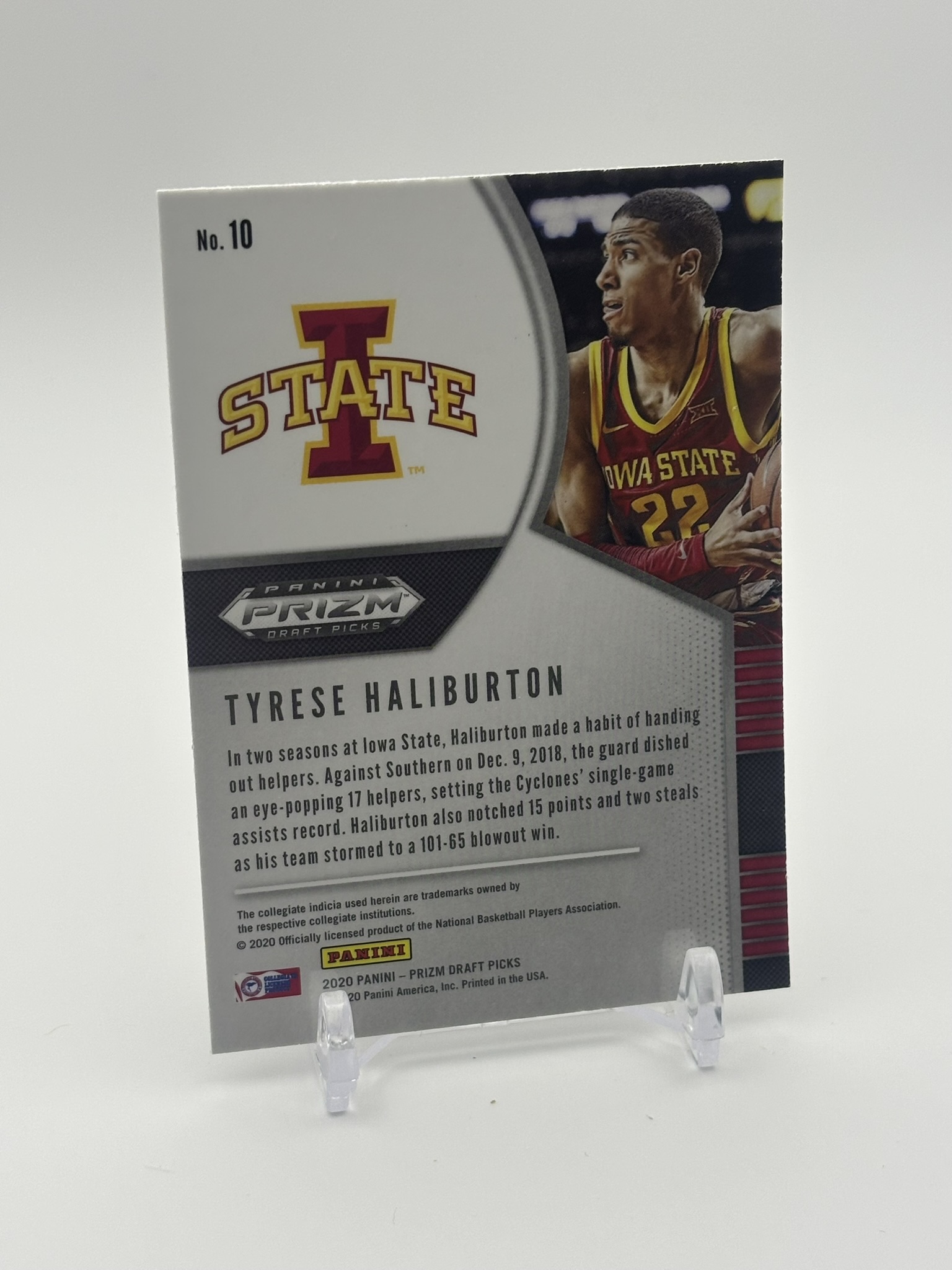 lot 490 image: 2020-21 Panini Prizm Draft Picks - Tyrese Haliburton #10 Rookie Card NBA All Star