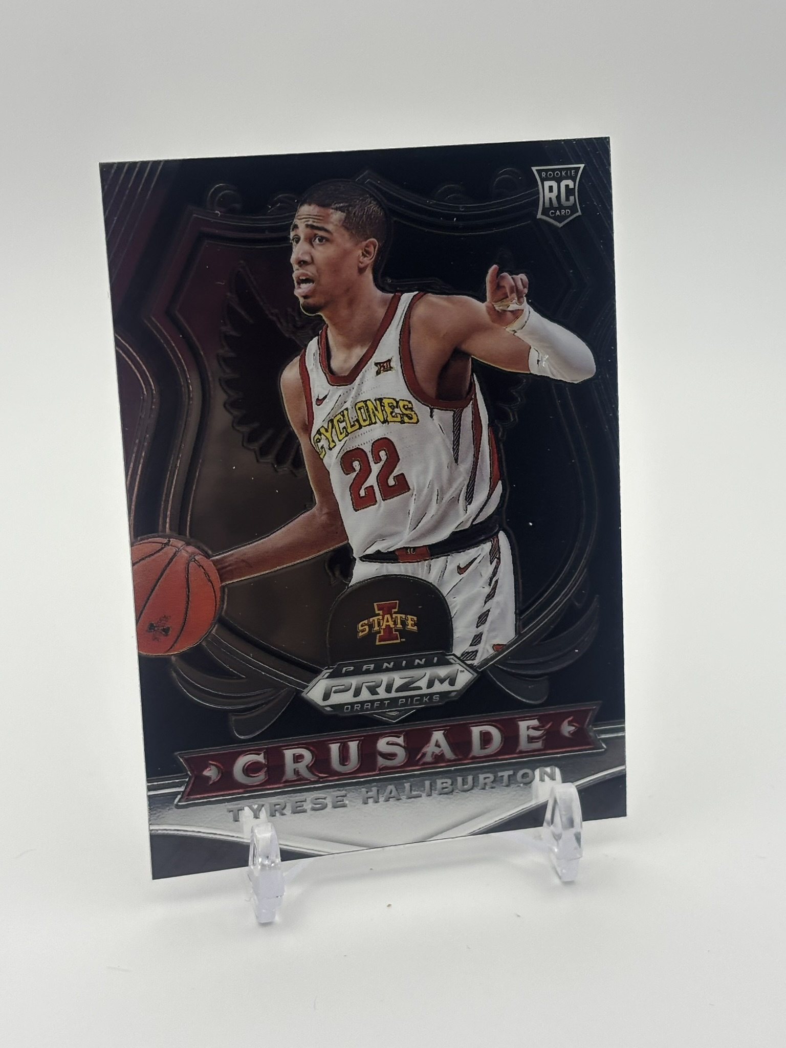 lot 491 image: 2020-21 Panini Prizm Draft Picks - Crusade Tyrese Haliburton #90 Rookie Card