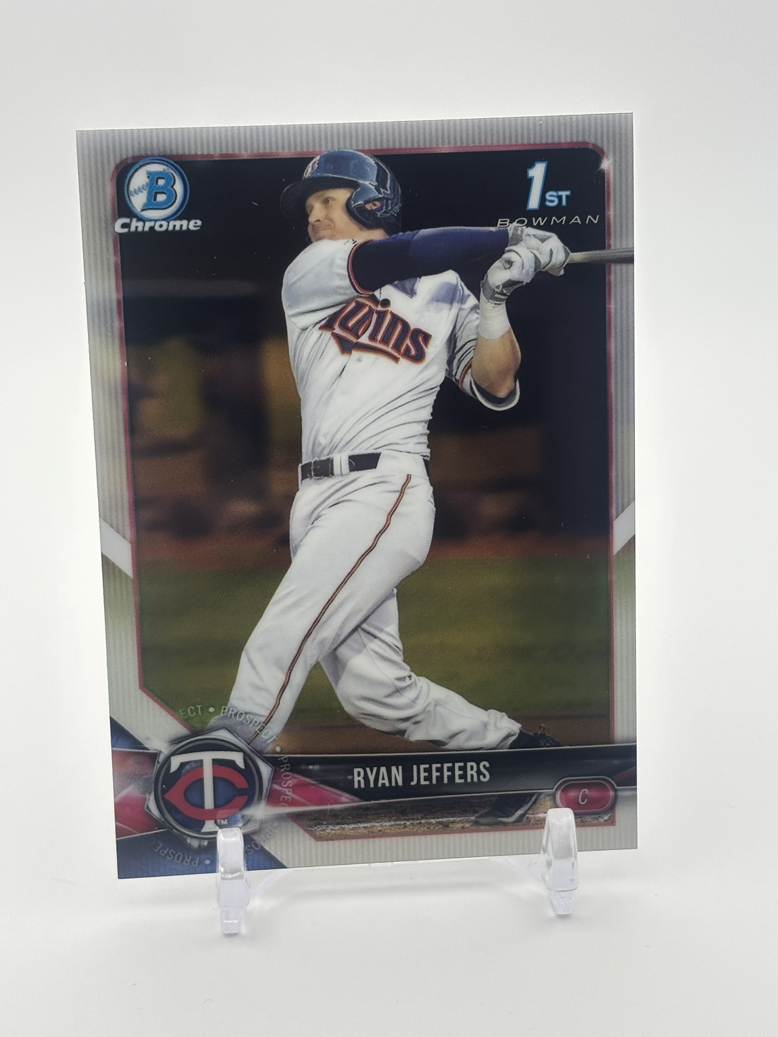 lot 497 image: 2018 Bowman Chrome Ryan Jeffers 1st Bowman Minnesota Twins