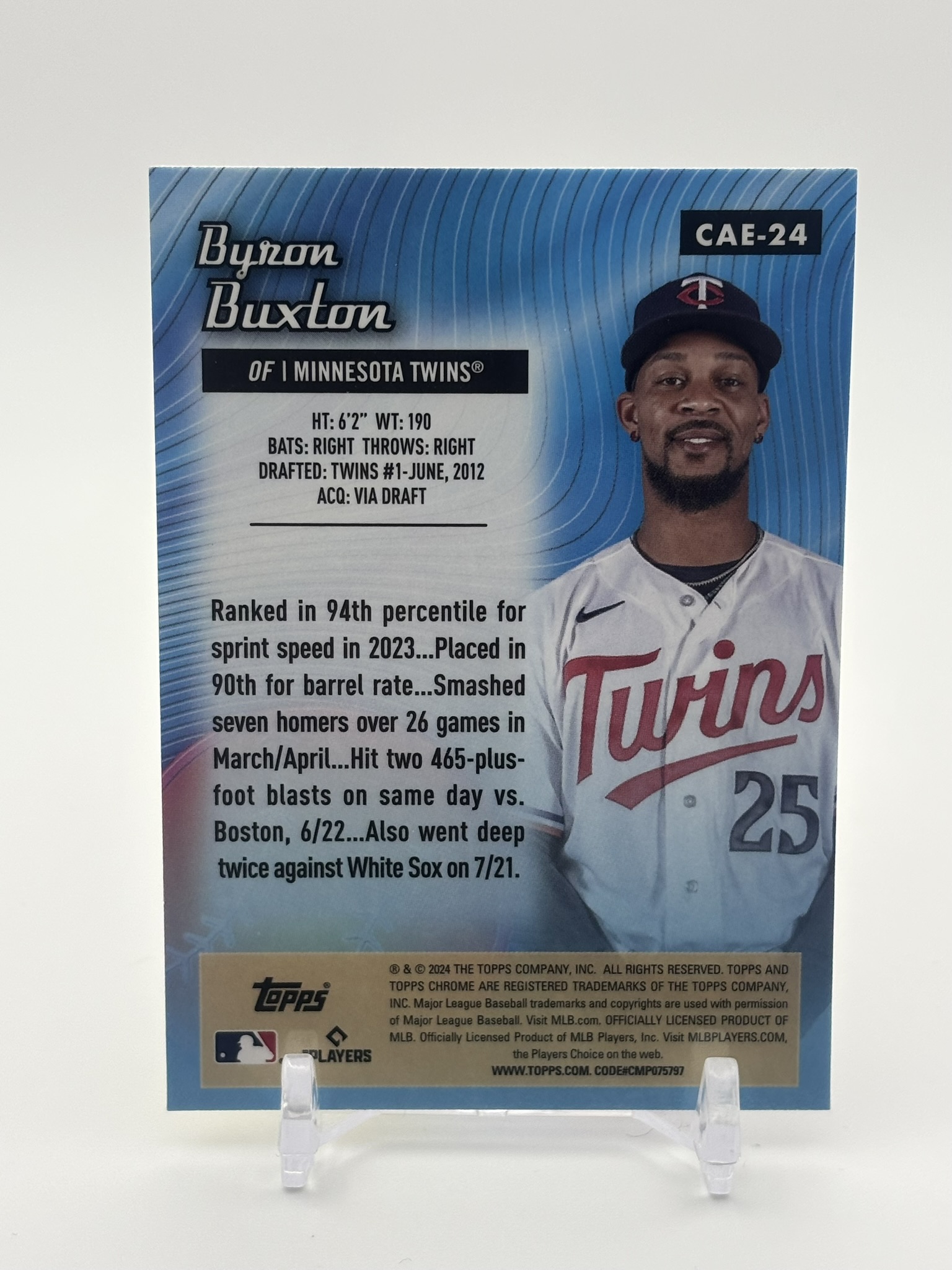 lot 523 image: 2024 Topps Chrome - AllEtch Byron Buxton Insert Card Minnesota Twins Minnesota Twins