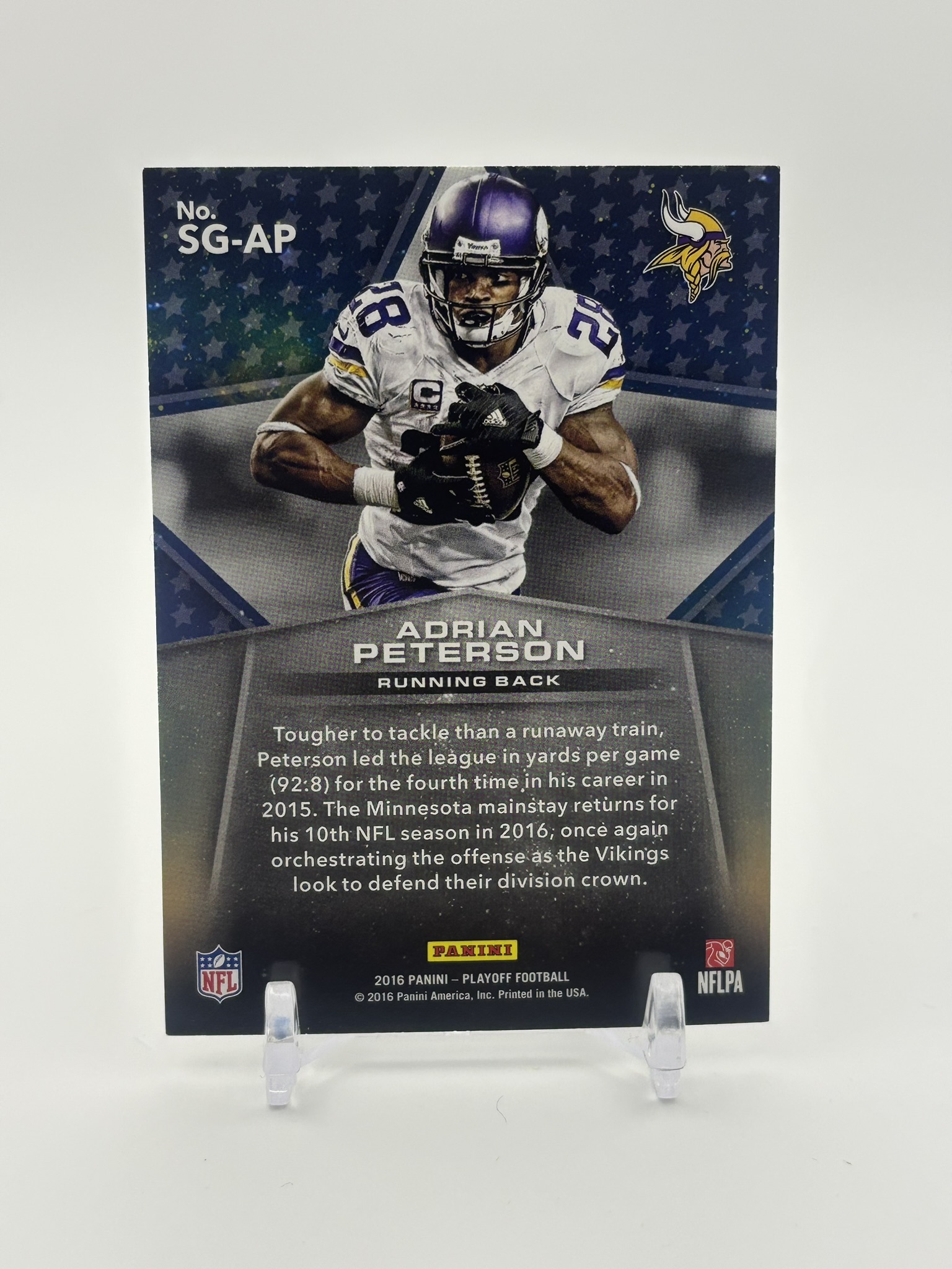 lot 535 image: 2016 Panini Playoff - Star Gazing Adrian Peterson Minnesota Vikings