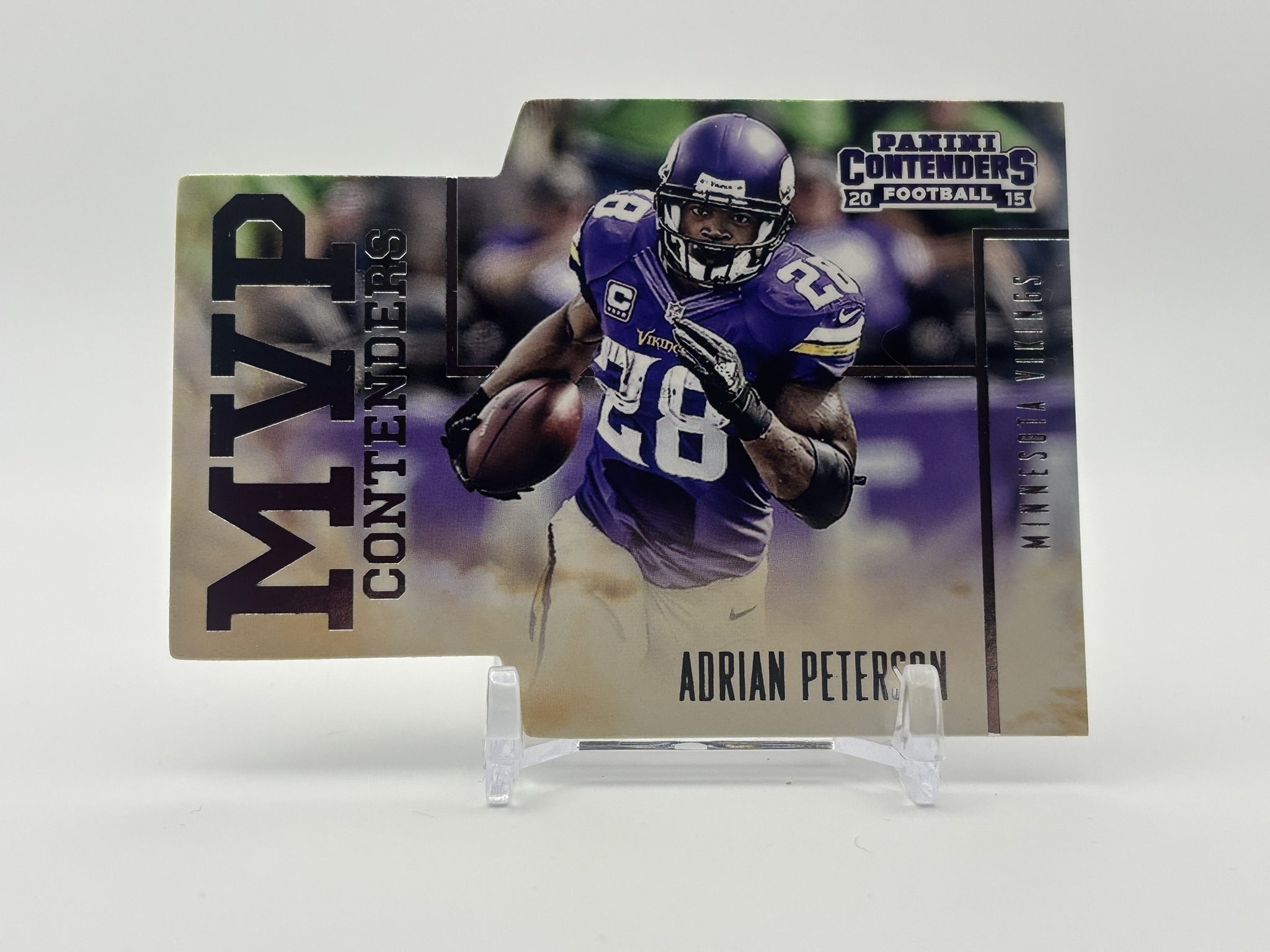 lot 560 image: 2015 Panini Contenders MVP Contenders Insert Card Adrian Peterson Minnesota Vikings