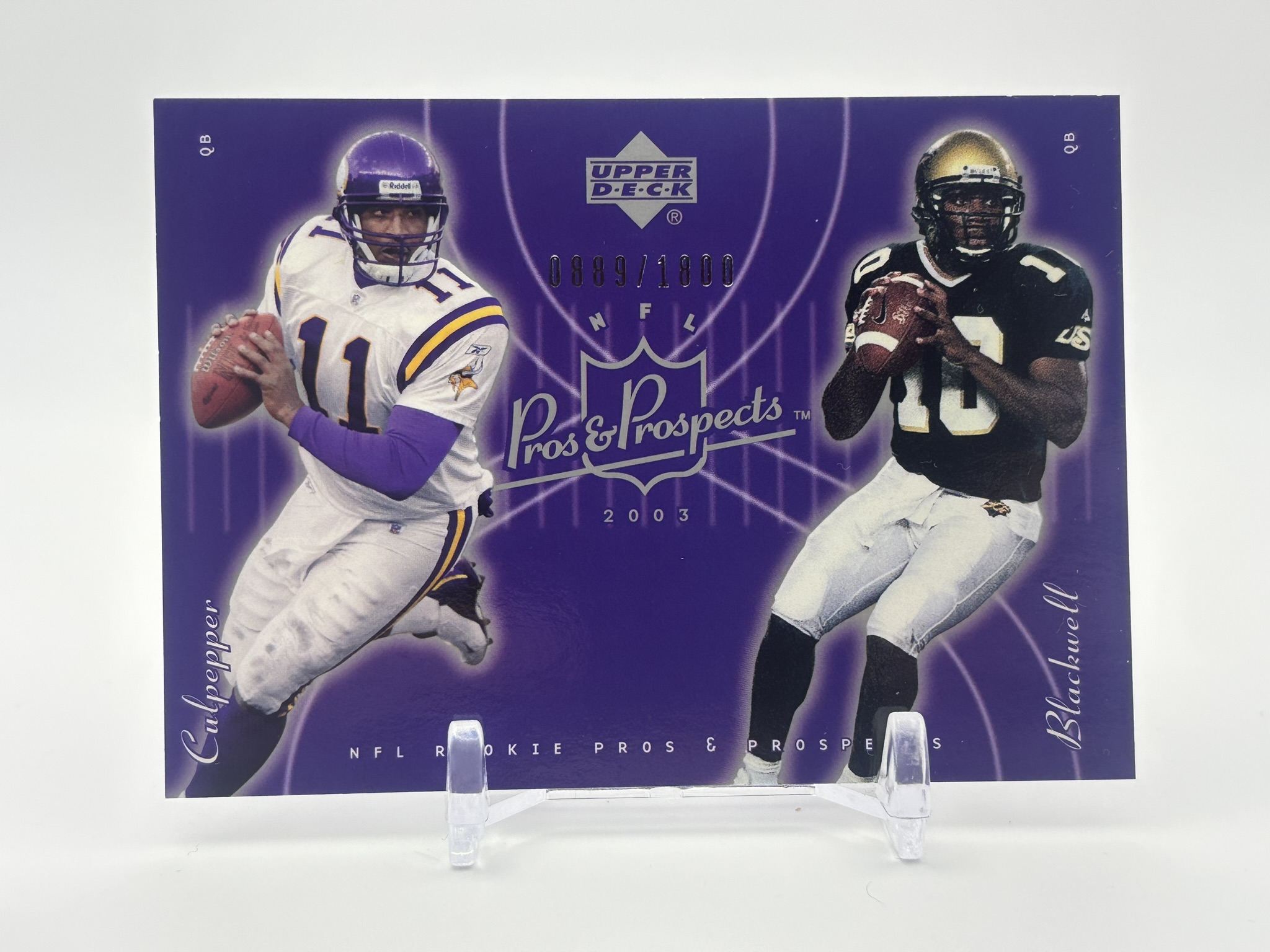 lot 562 image: 2003 Upper Deck Pros & Prospects - Daunte Culpepper and Marquel Blackwell Card #d 9891800 Minnesota Vikings NFL