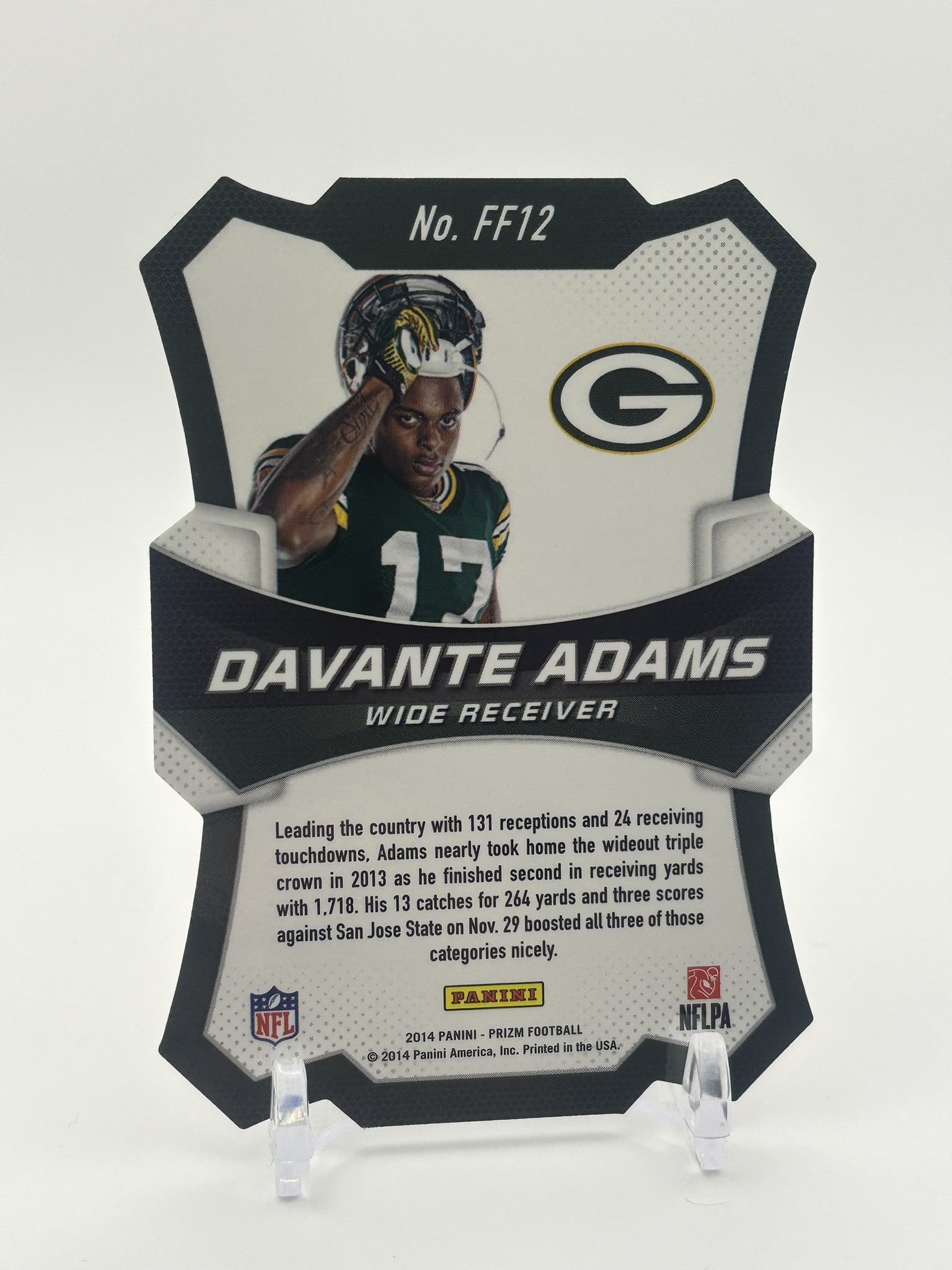 lot 563 image: 2014 Panini Prizm - Fresh Faces Davante Adams #FF12 Silver Prizm Rookie Card Green Bay Packers NFL