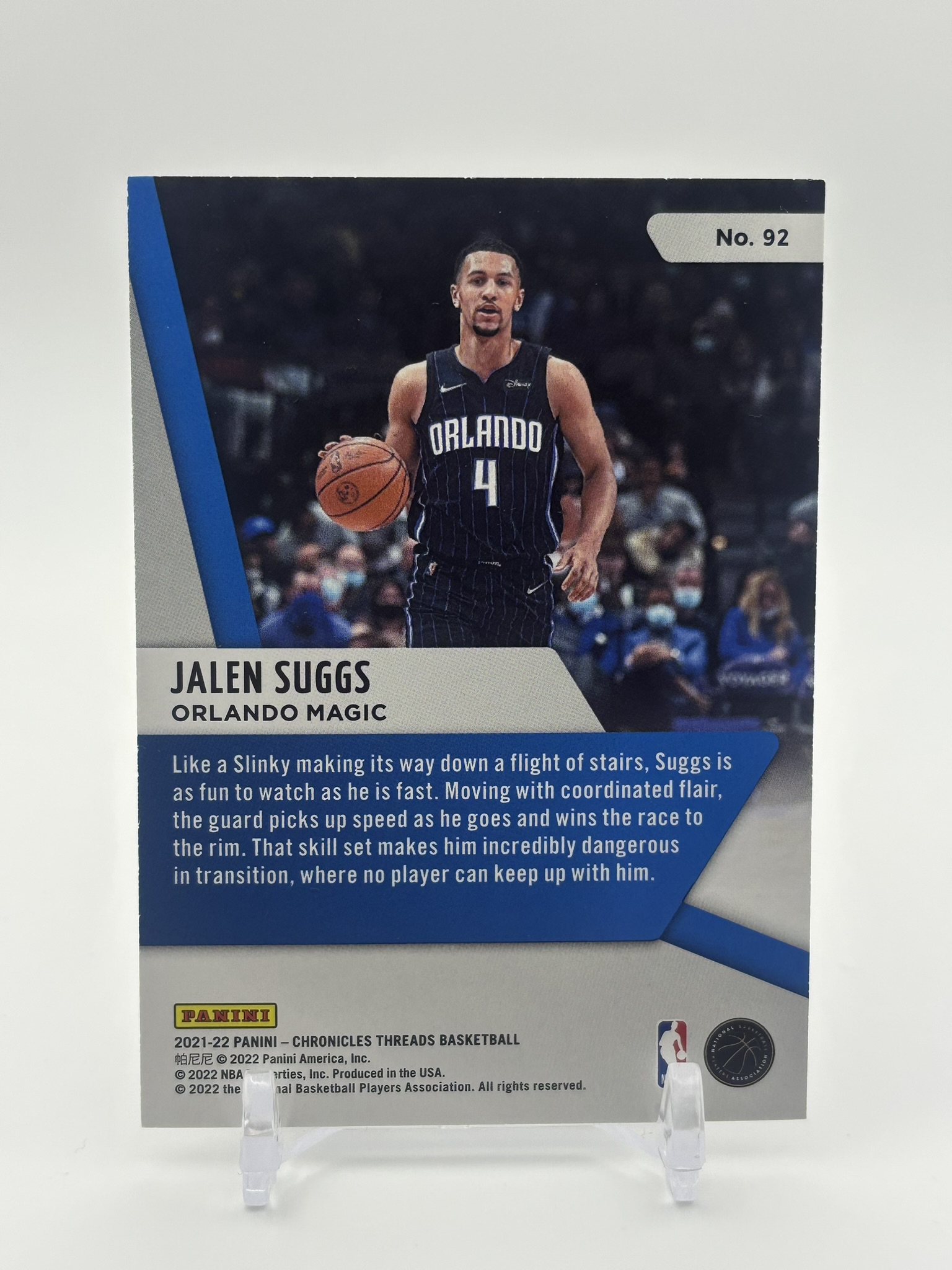 lot 568 image: 2021-22 Panini Chronicles - Threads Jalen Suggs #92 Rookie Card NBA