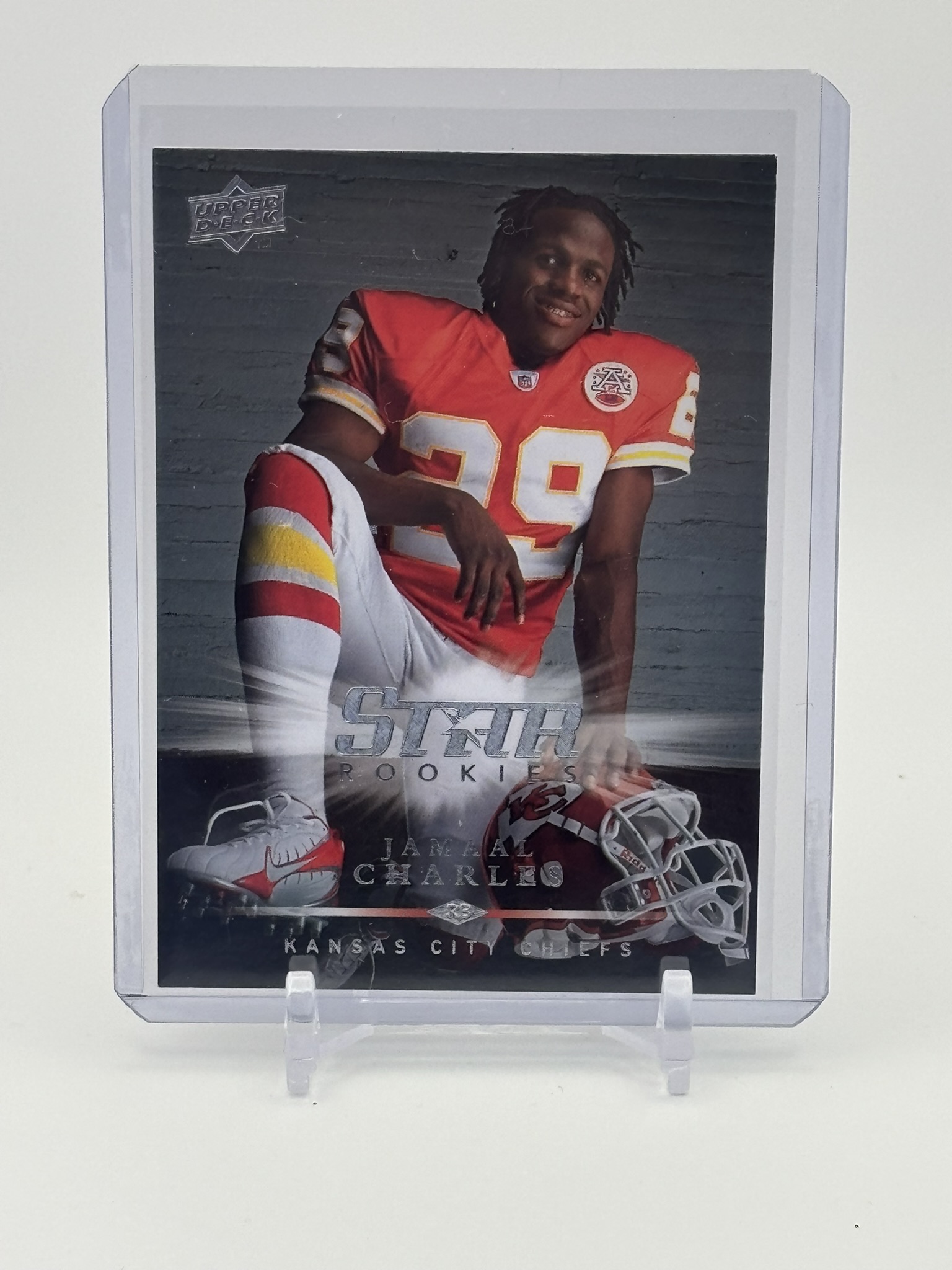 lot 581 image: 2008 Upper Deck Rookie Exclusives - Jamaal Charles Rookie Card