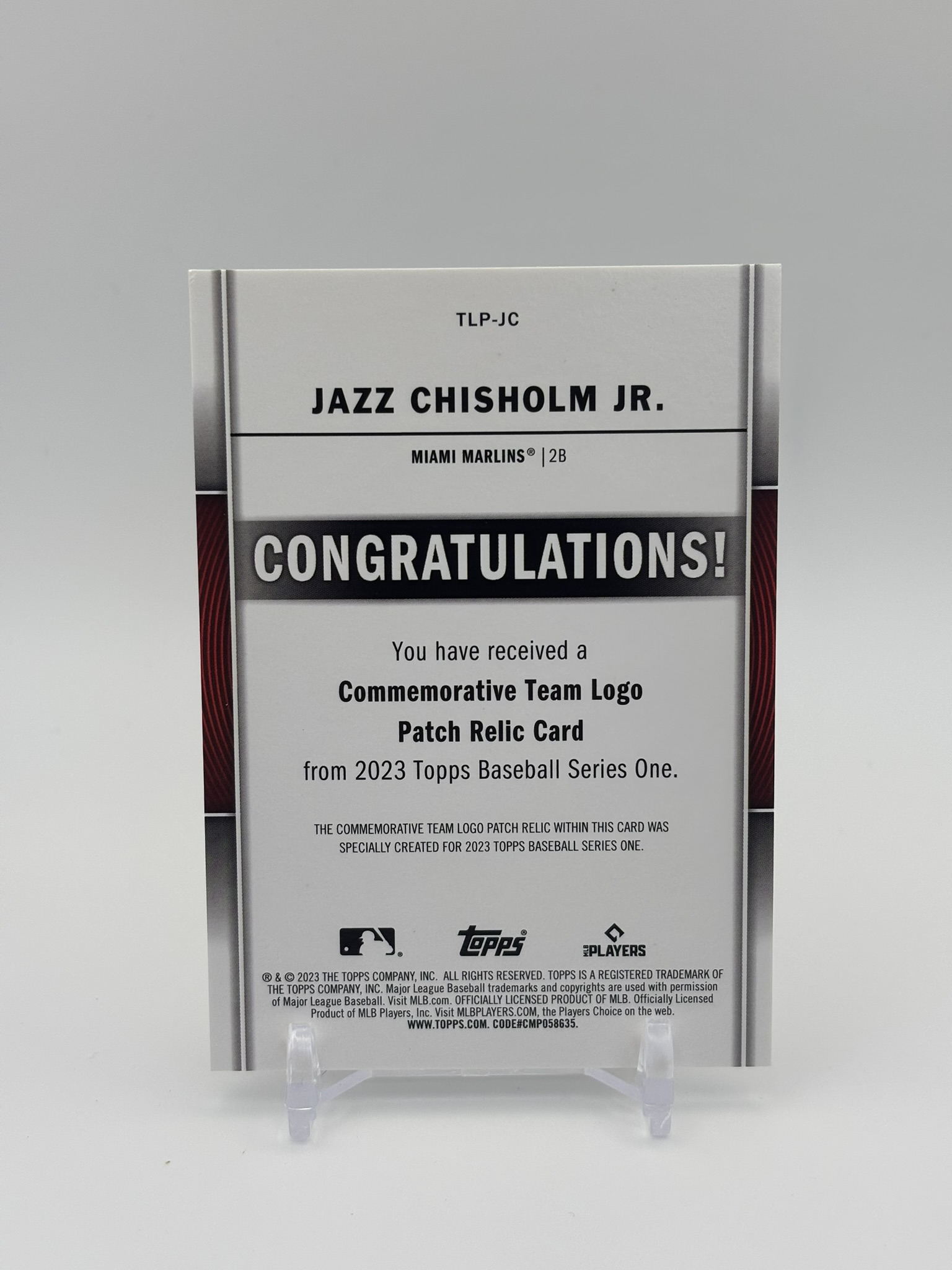 lot 605 image: 2023 Topps Series 1 - Team Logo Commemorative Patches Jazz Chisholm
