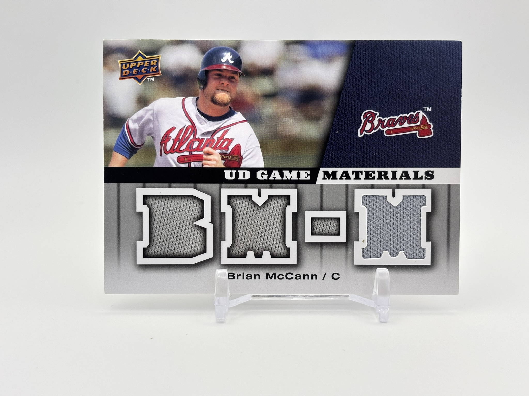 lot 606 image: Upper Deck Brian McCann Game Used Jersey Card