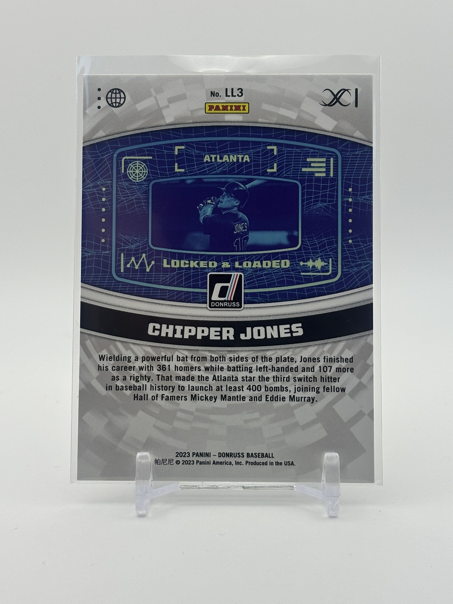 lot 648 image: 2023 Panini Donruss - Locked & Loaded Chipper Jones Atlanta Braves Legend