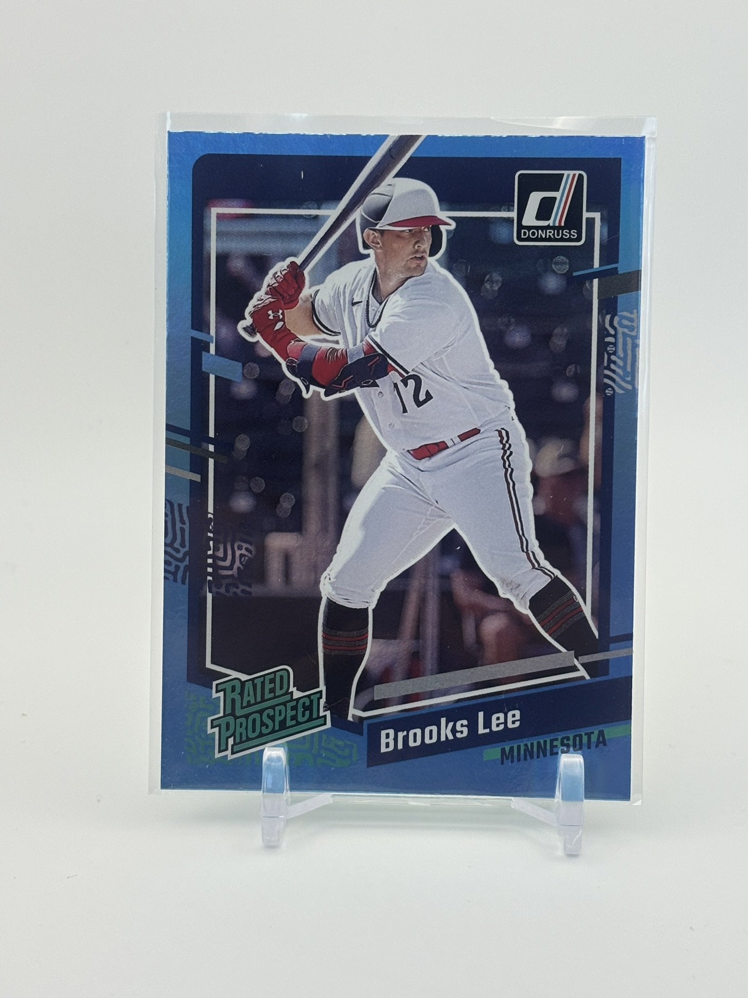 lot 651 image: 2023 Donruss Carolina Blue Brooks Lee Rookie Card Rated Prospect Minnesota Twins