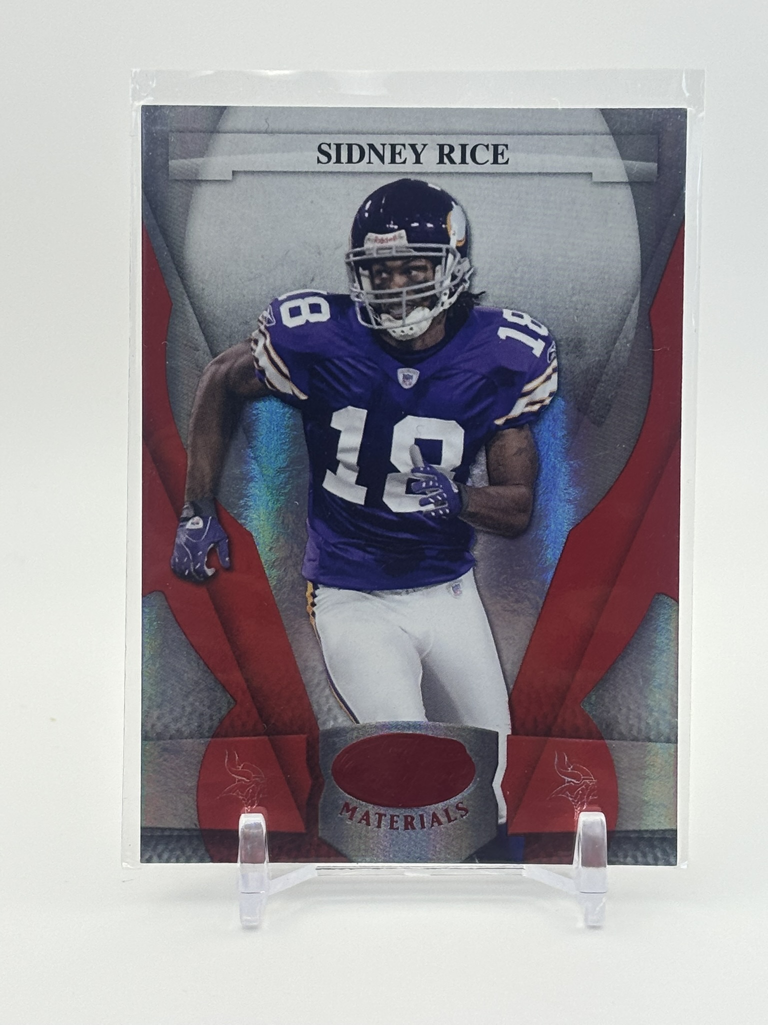 lot 661 image: 2008 Donruss Playoff Materials Sidney Rice Serial #d 35100