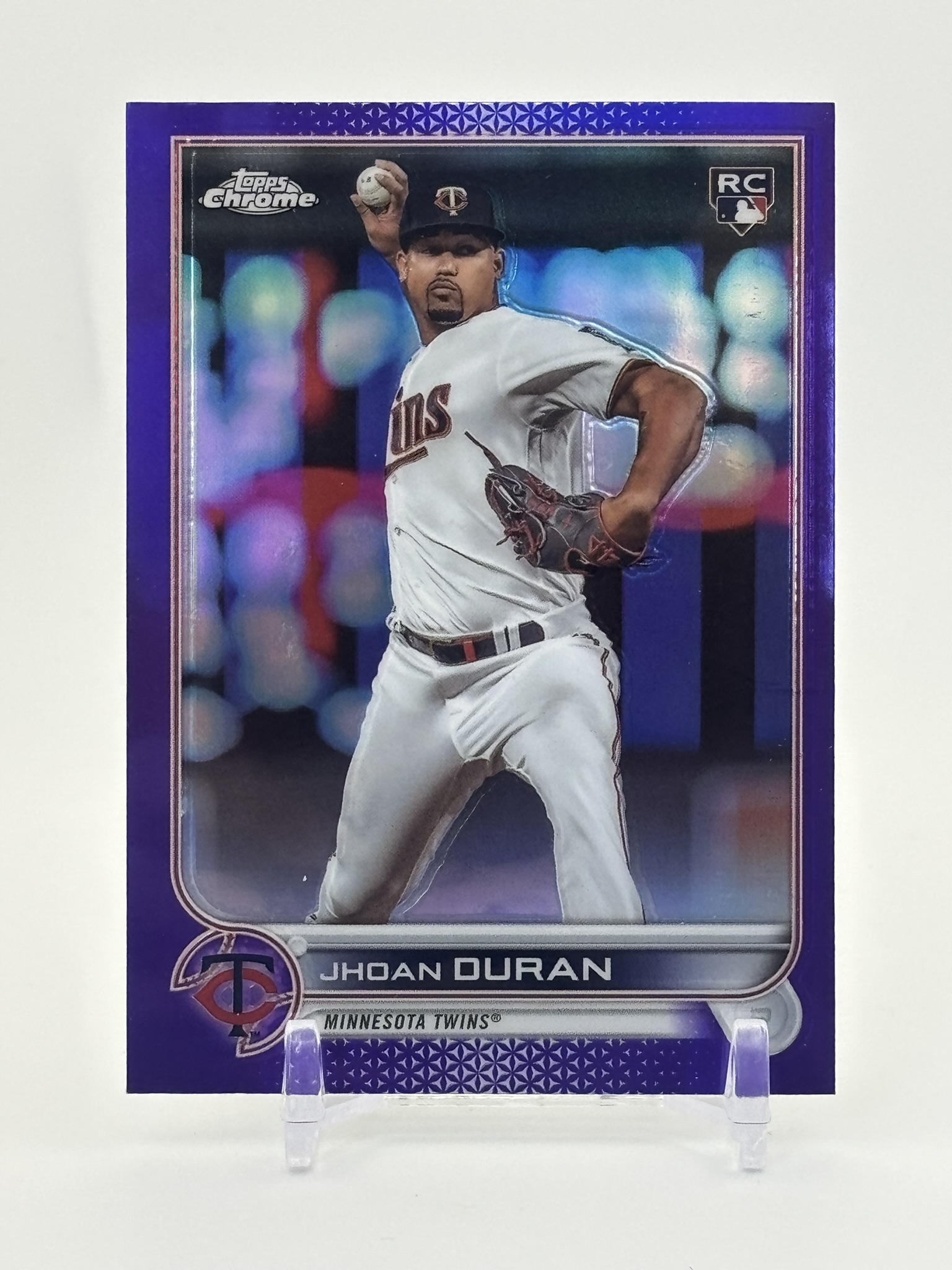 lot 667 image: 2022 Topps Chrome Update Series - Jhoan Duran #USC34 Purple Refractor Rookie Card