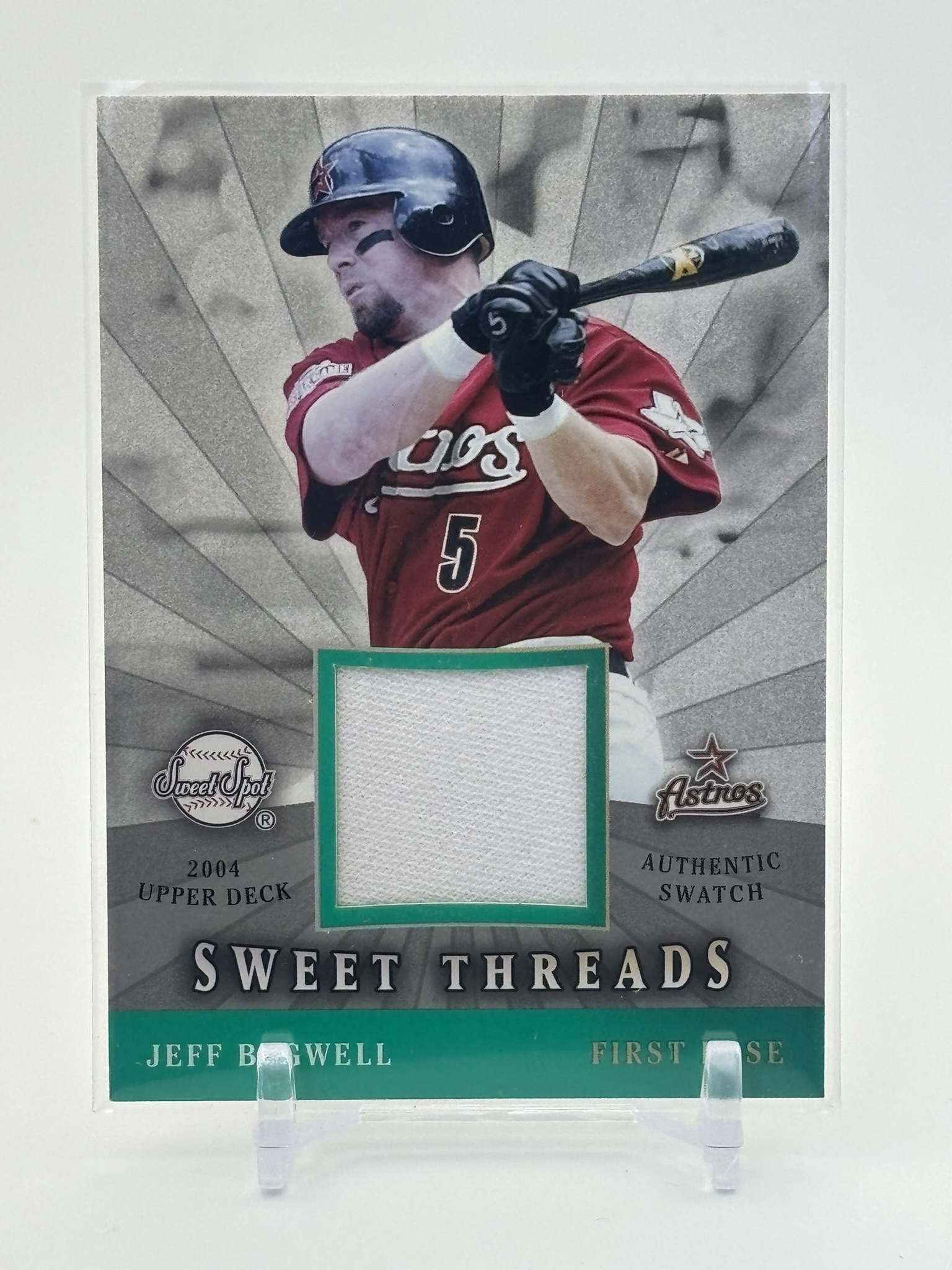 lot 668 image: 2004 Upper Deck Sweet Spot - Sweet Threads Jeff Bagwell Jersey Card