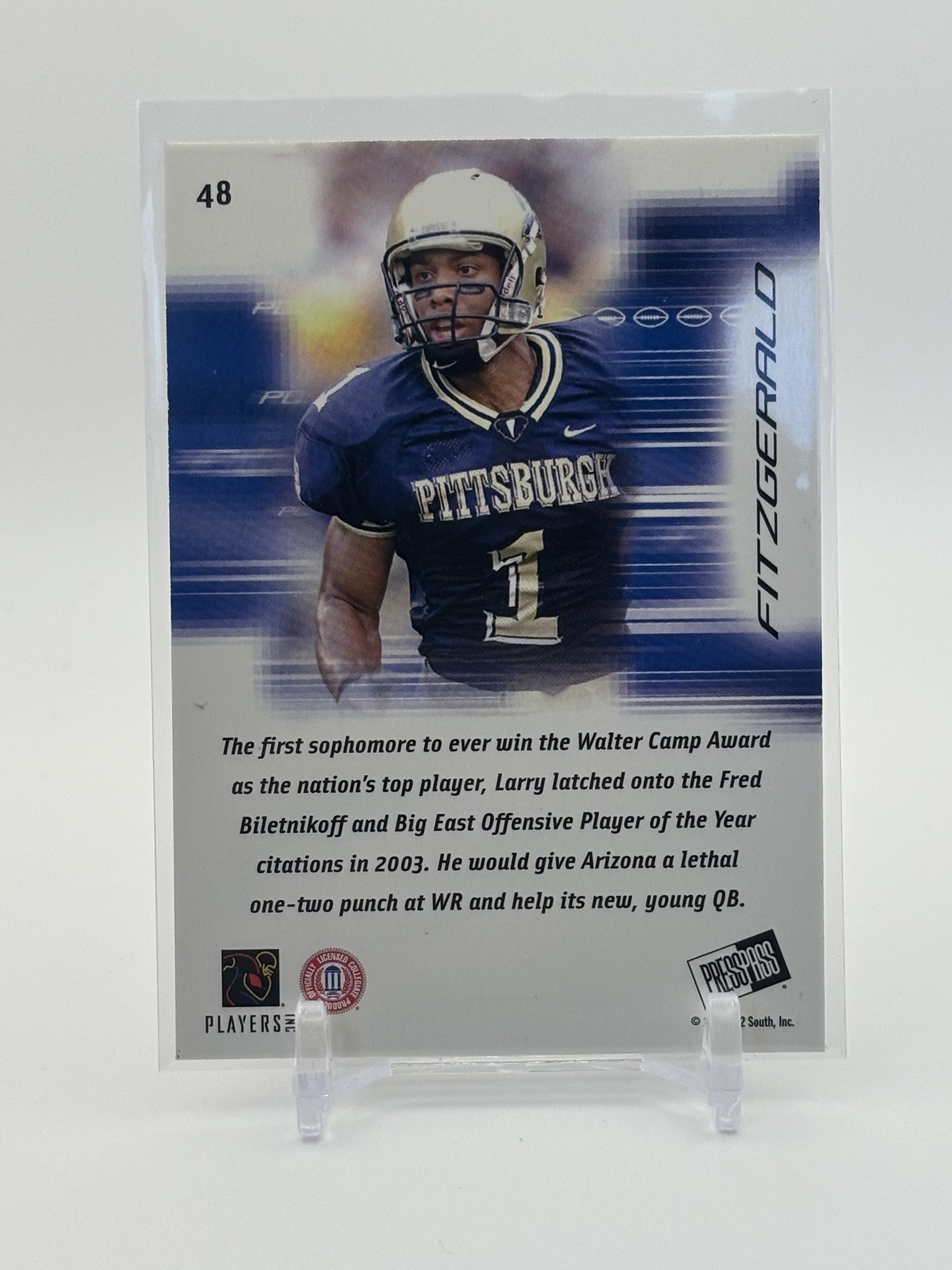 lot 679 image: 2004 Press Pass - Larry Fitzgerald #48 Rookie Card