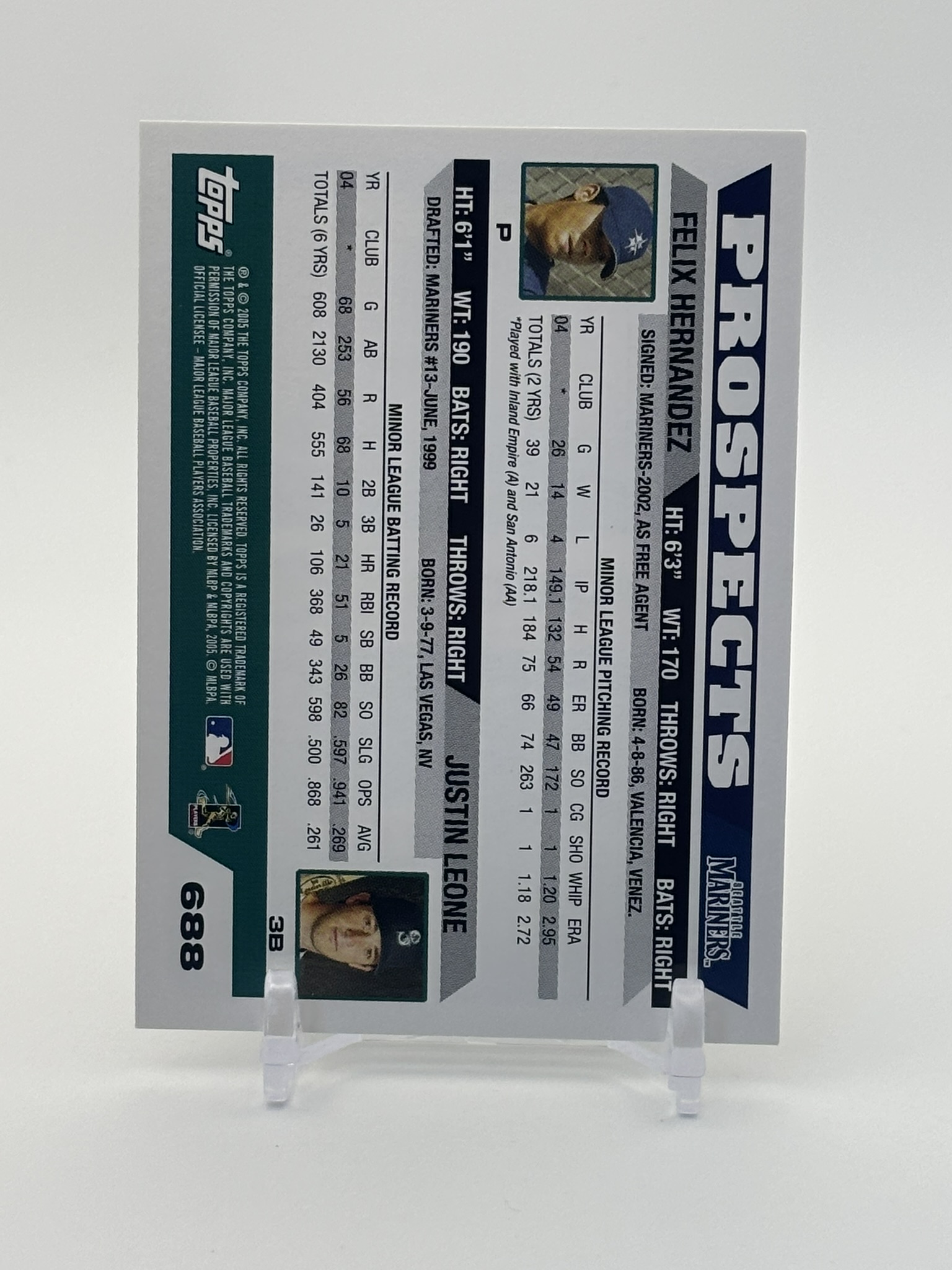 lot 692 image: 2005 Topps - Prospects Flix Hernndez Rookie Card