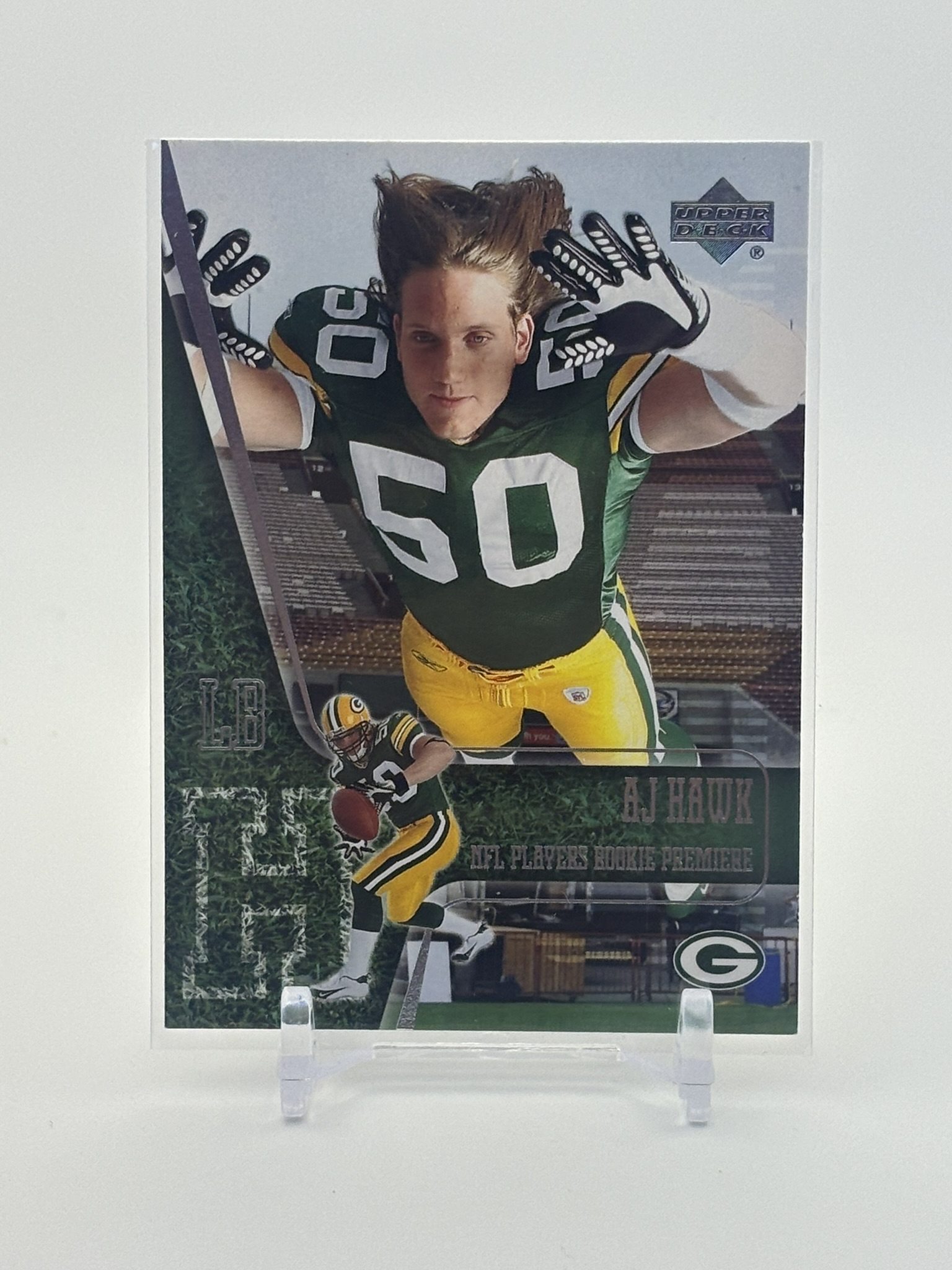 lot 695 image: 2006 Upper Deck NFL Players Rookie Premiere - A.J. Hawk #8 Rookie Card
