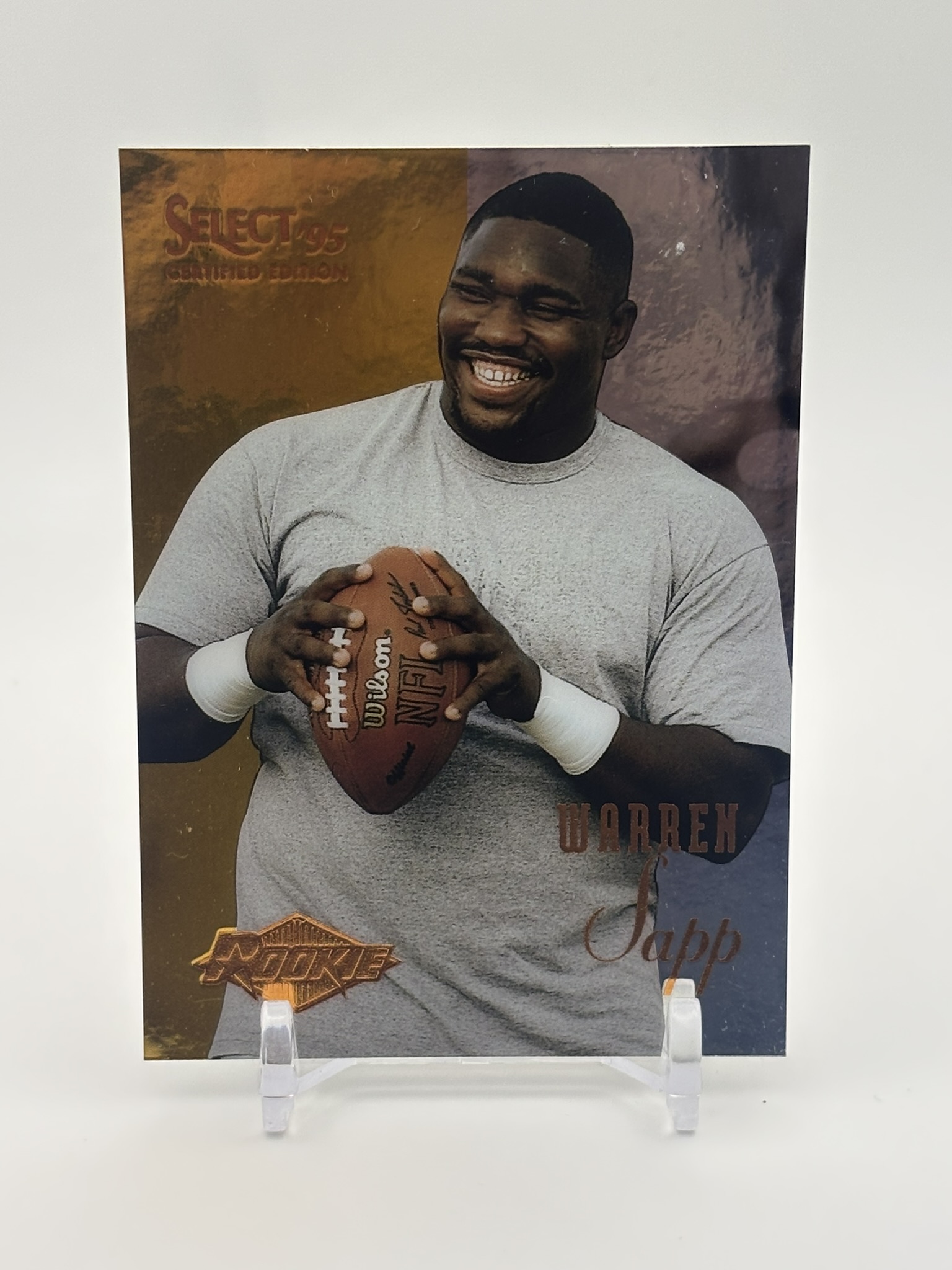 lot 709 image: 1995 Select Certified Edition - Rookie Warren Sapp Rookie Card