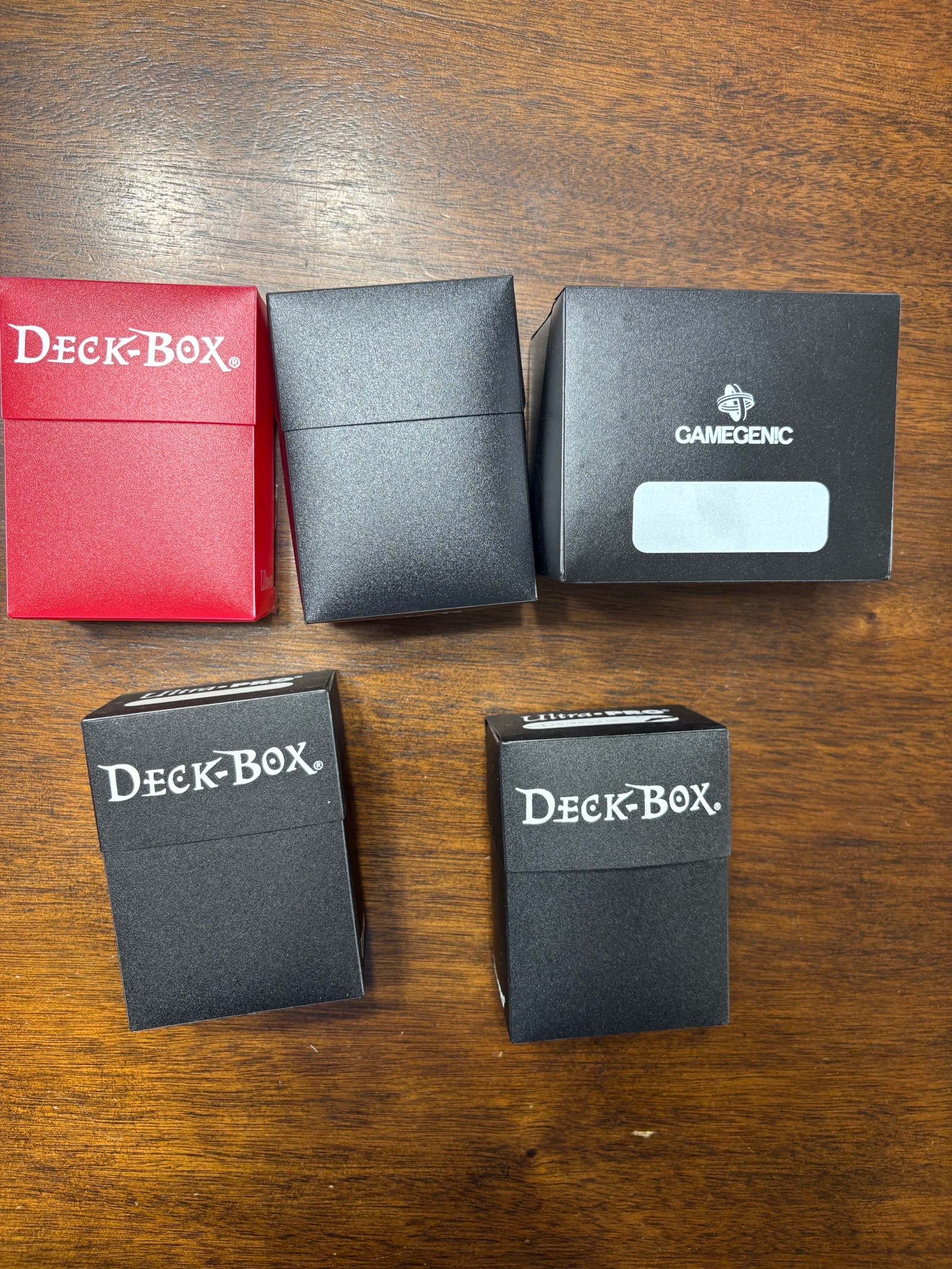 lot 133A image: Five Empty Deck Boxes to Tradimg Card Games Like Magic the Gathering, Yugioh and Pokmon